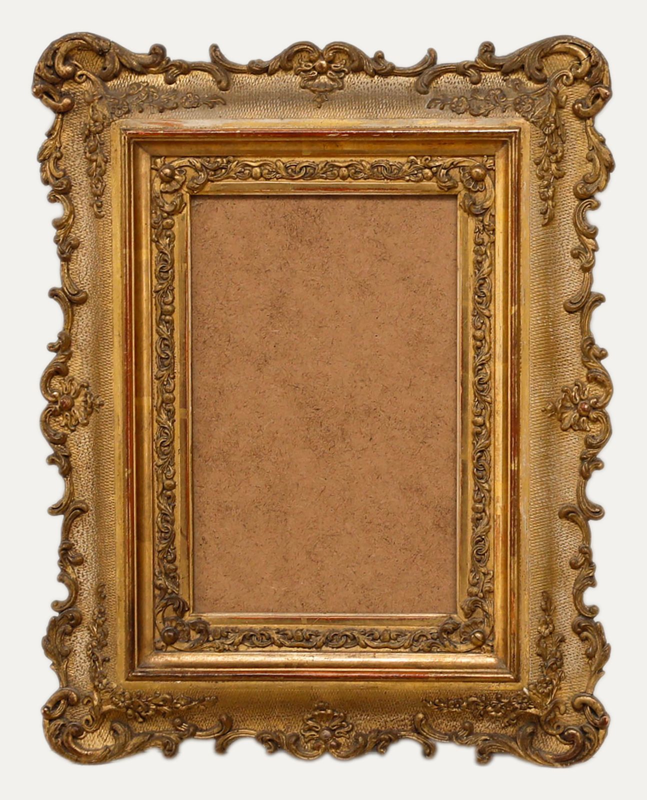 Fine Late 19th Century Giltwood Picture Frame With Stucco Decoration