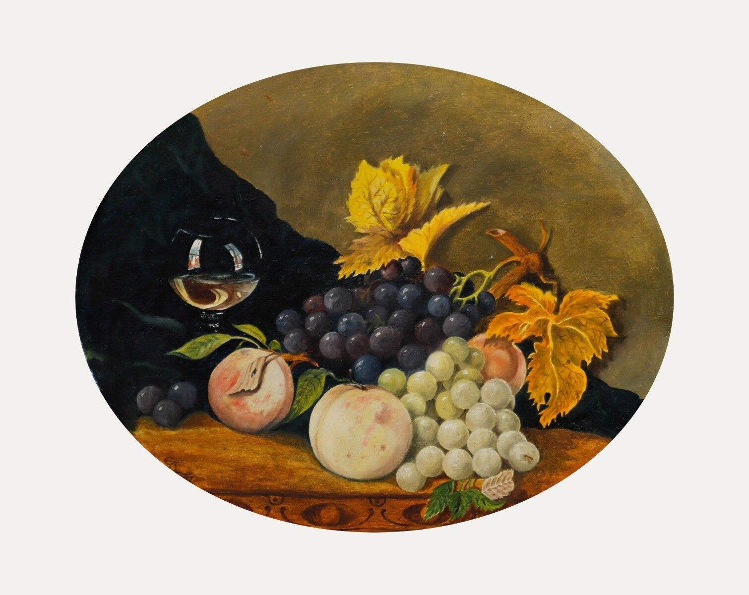 Roger Lovell 20th Century Oil, Still Life Of Fruit