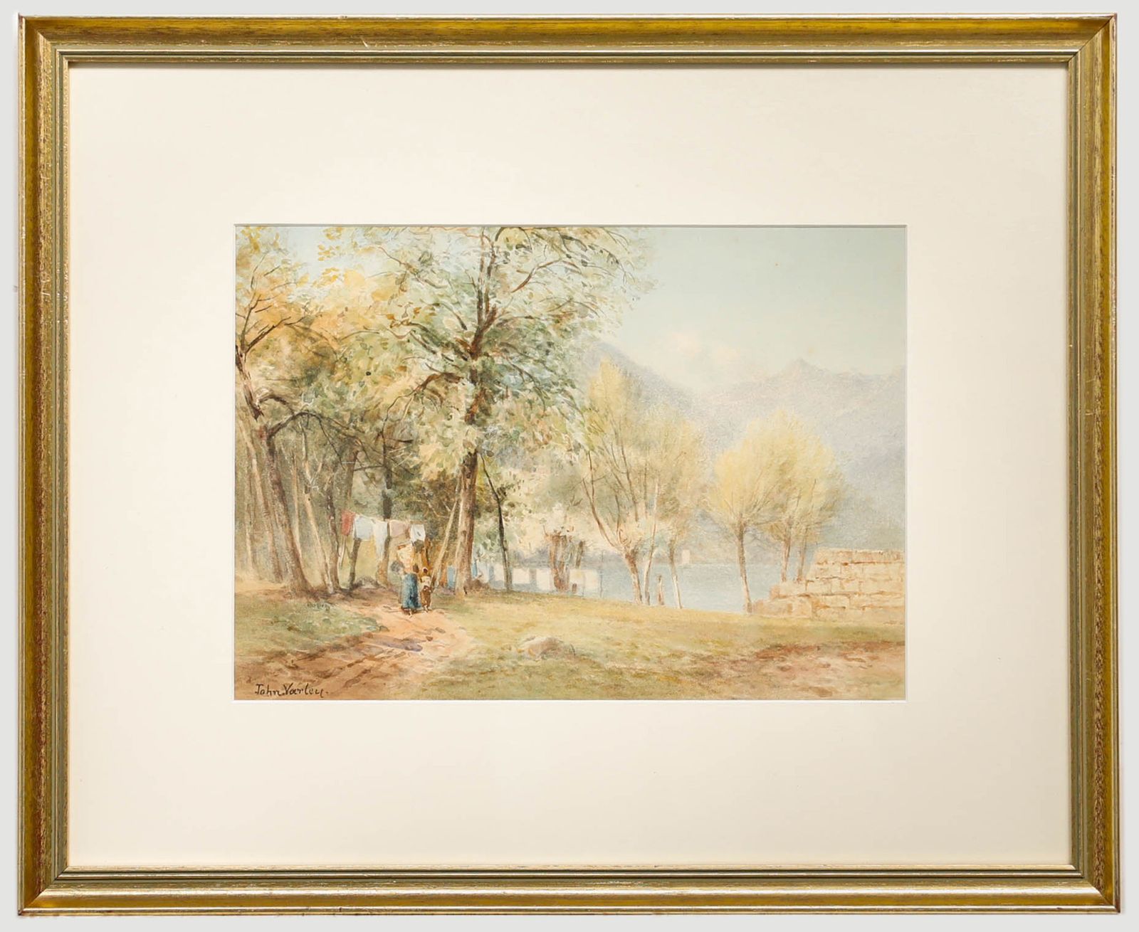 John Varley Jnr (1850 1933) Framed Watercolour, The End Of Lago Maggiore