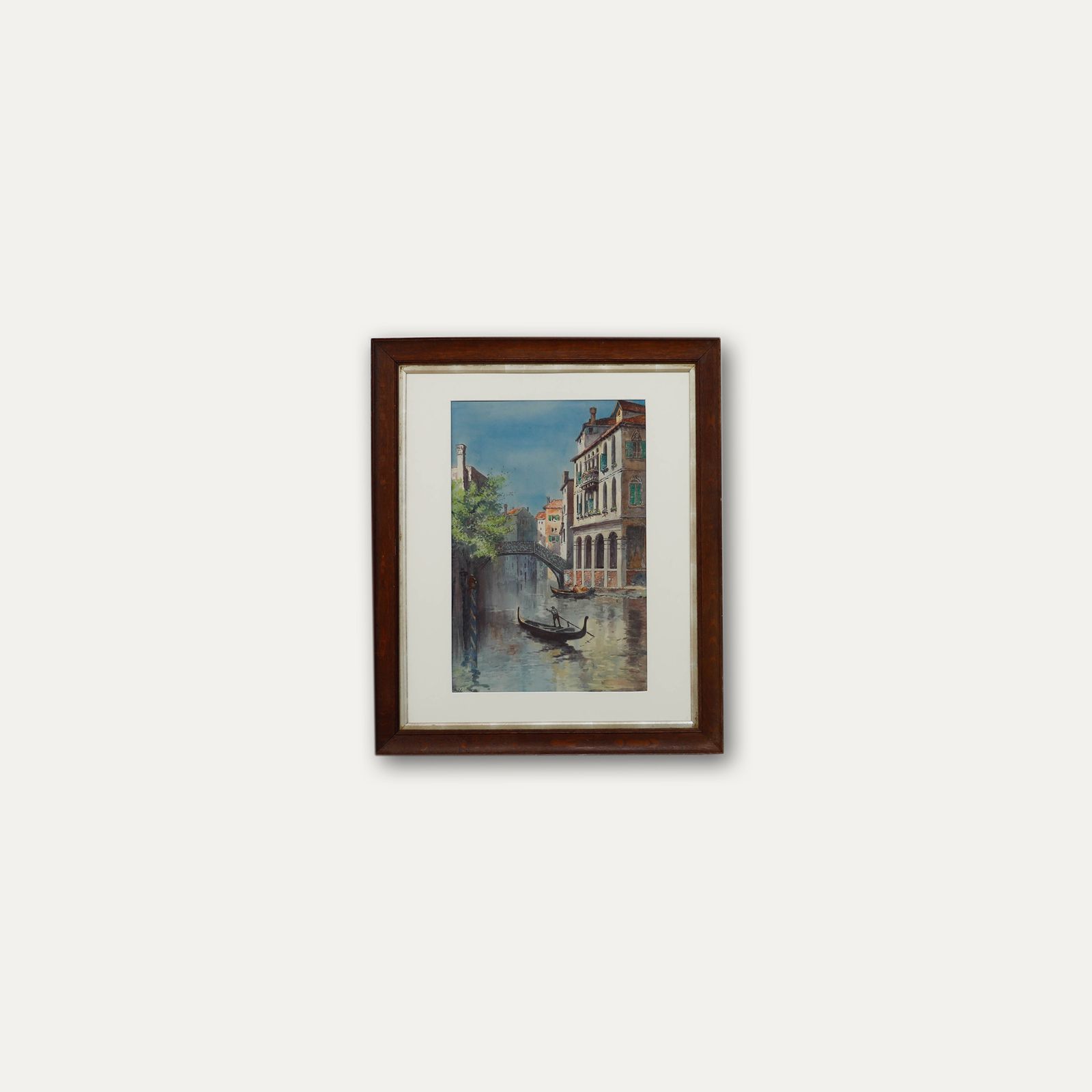 A. Vivian Framed Late 19th Century Watercolour, Venetian Waterway With Gondola photo buy