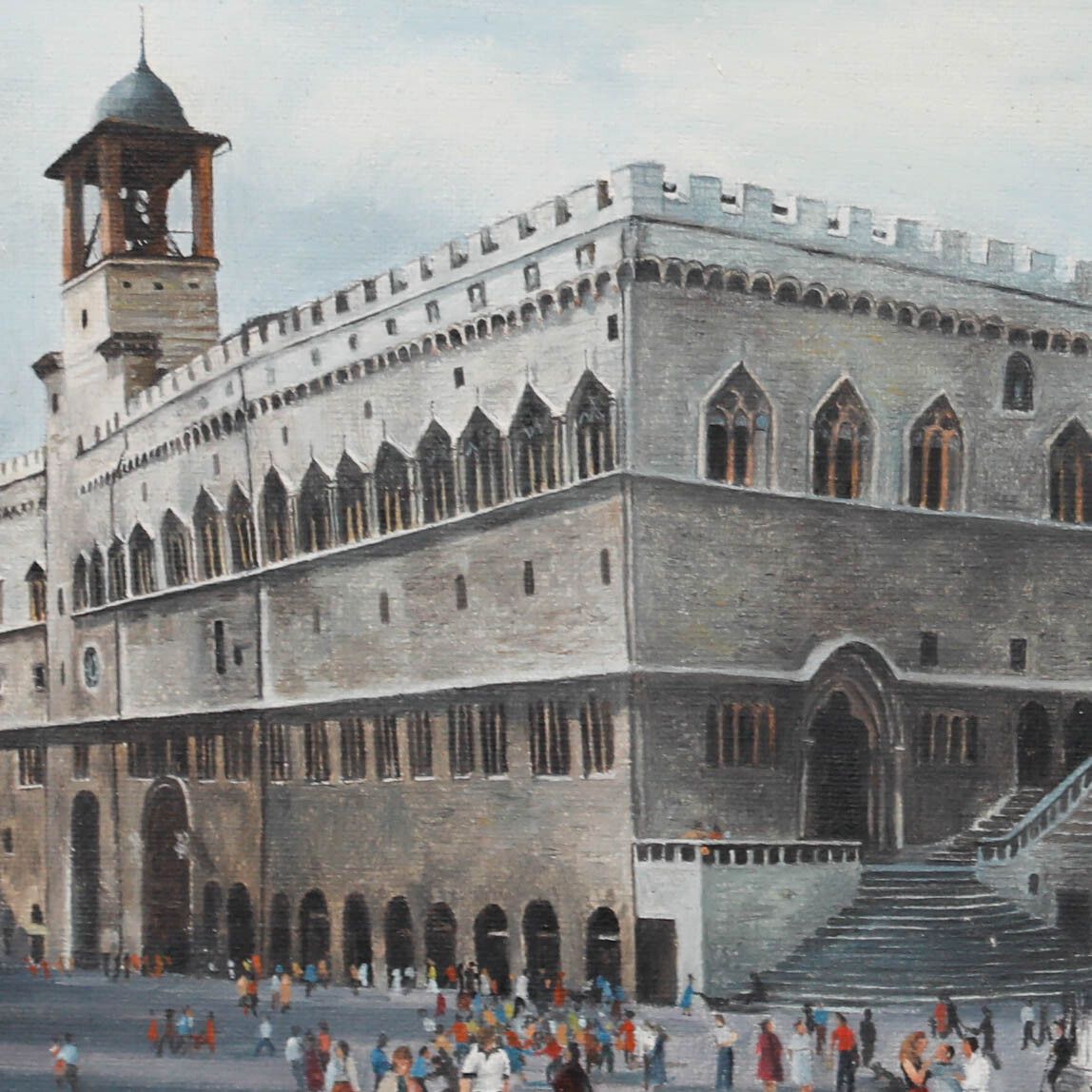 Framed 20th Century Oil Palacio De Los Priores photo Art