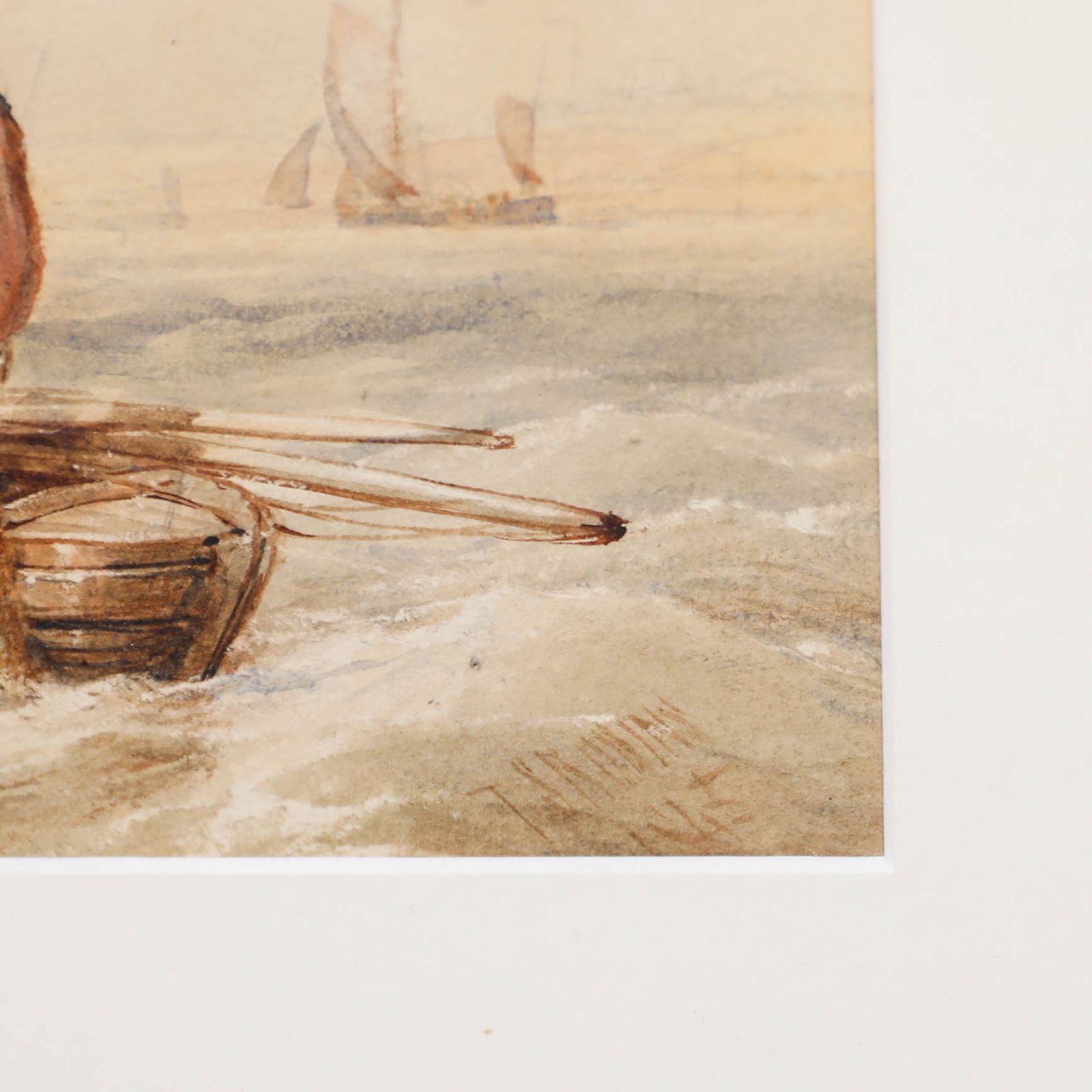 Thomas Sewell Robins (1810 1880) Framed Watercolour, Hauling In The Nets photo buy