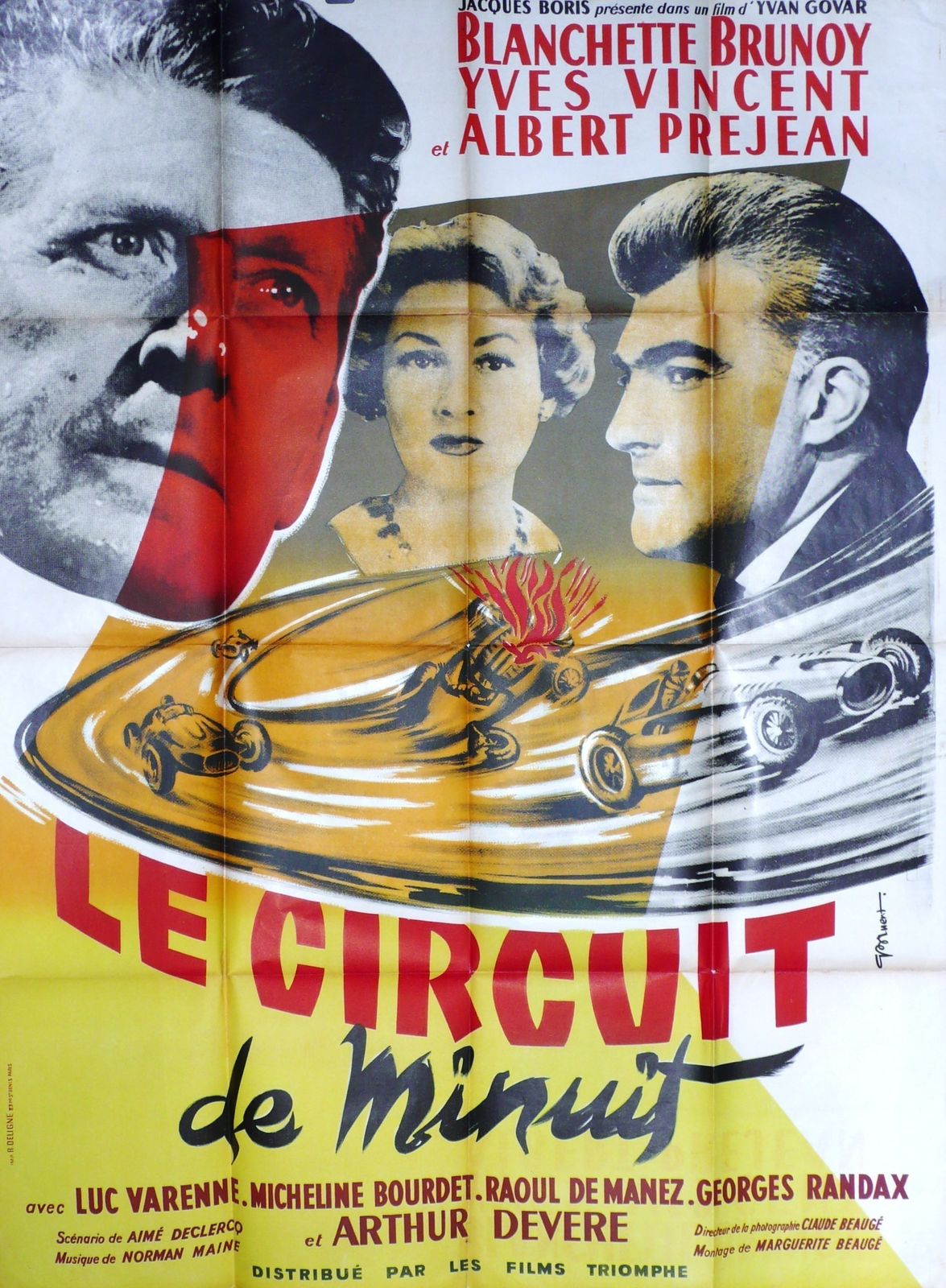 Le Circuit De Minuit, Original Movie Poster, France 1956