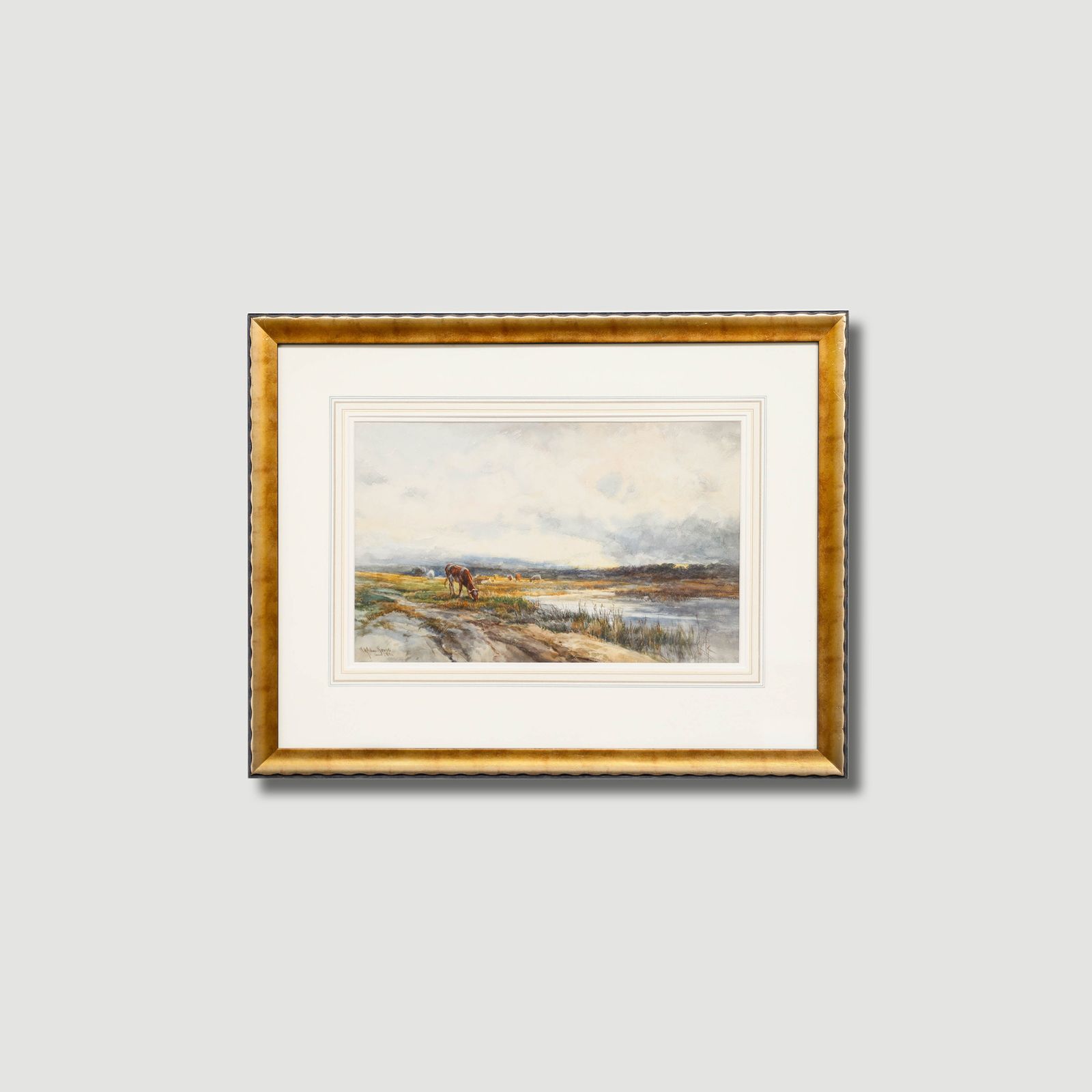 photo furniture Robert William Arthur Rouse (1883 1927) Watercolour, Cattle By The River