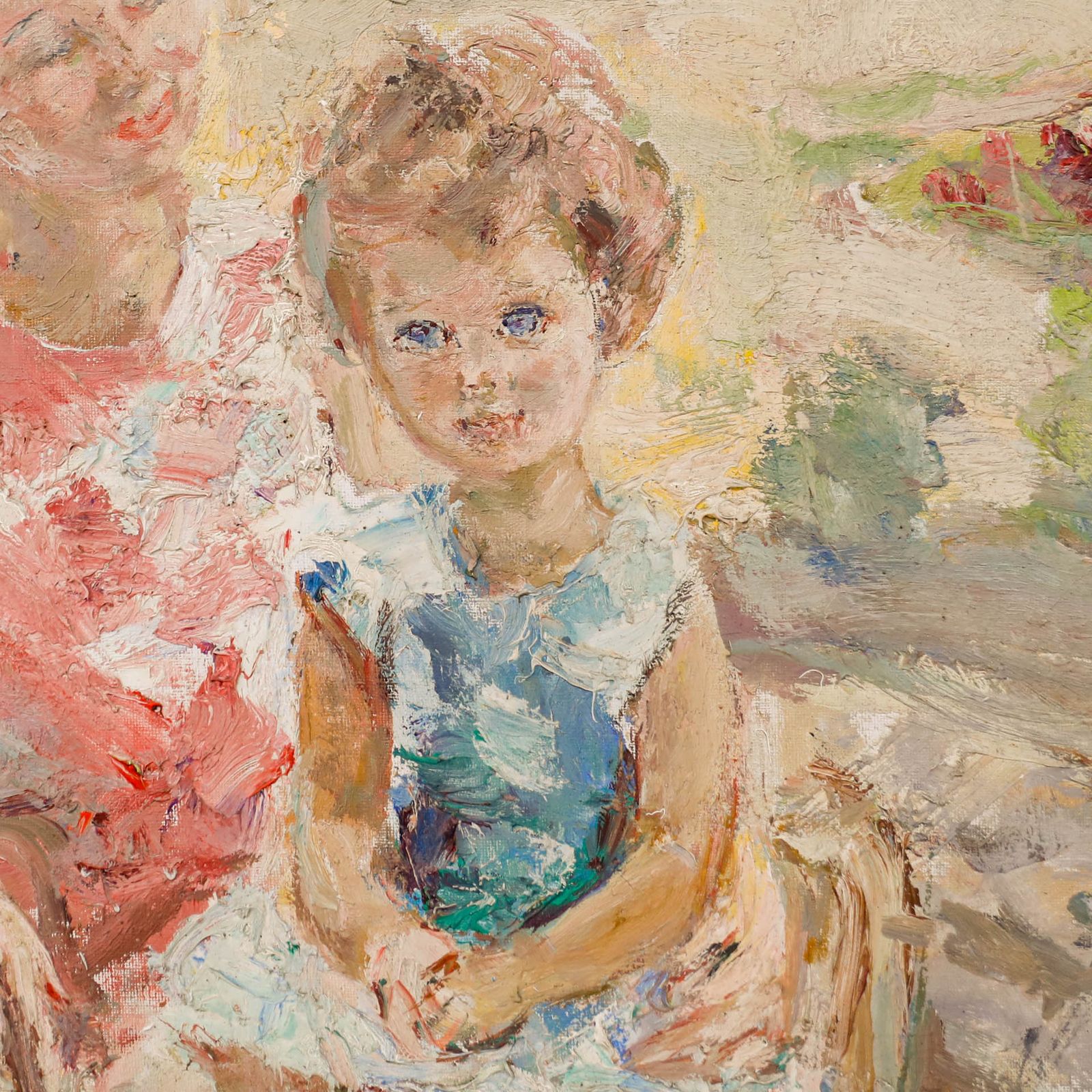 Marius Woulfart (1905 1991) Framed Oil, Portrait Of A Mother & Child photo 249.0