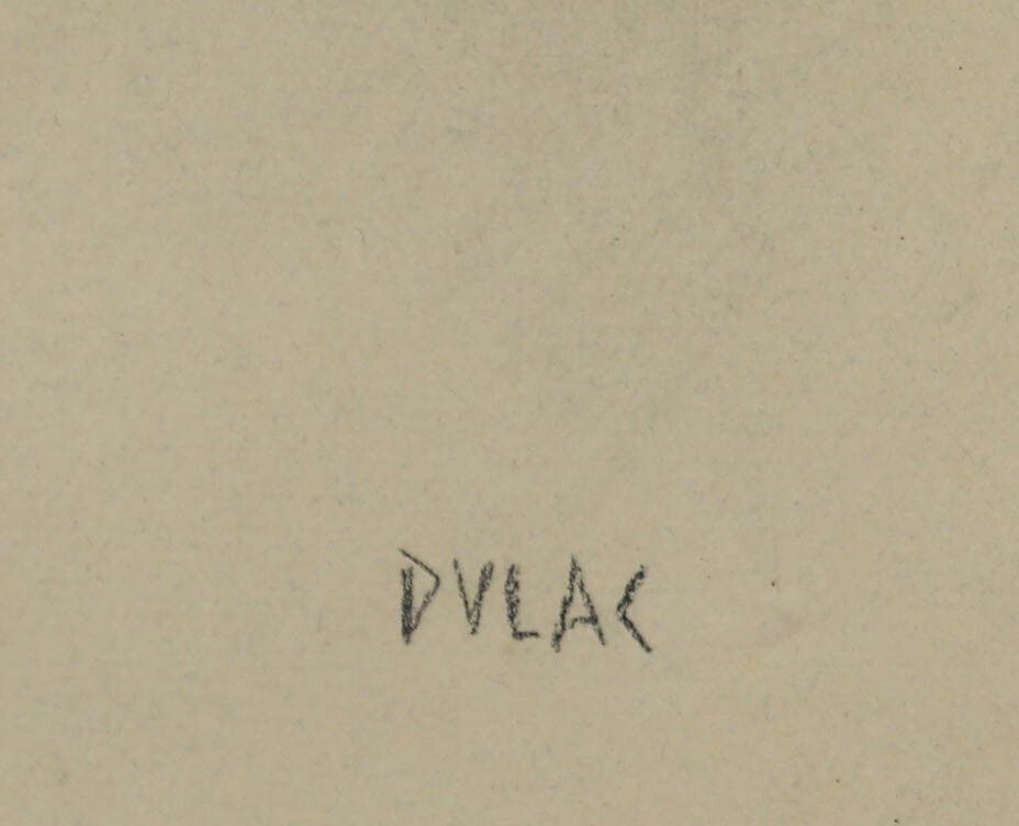 Jean Dulac (1902 1968) Framed Mid 20th Century Charcoal Drawing, L'enfant photo vinterior
