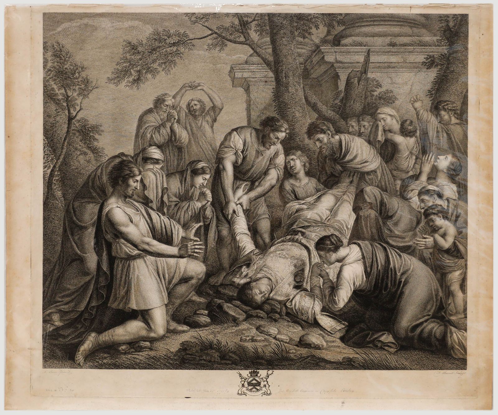 François  Aliamet After Le Sueur 1773 Engraving, Martyrdom Of Saint Stephen
