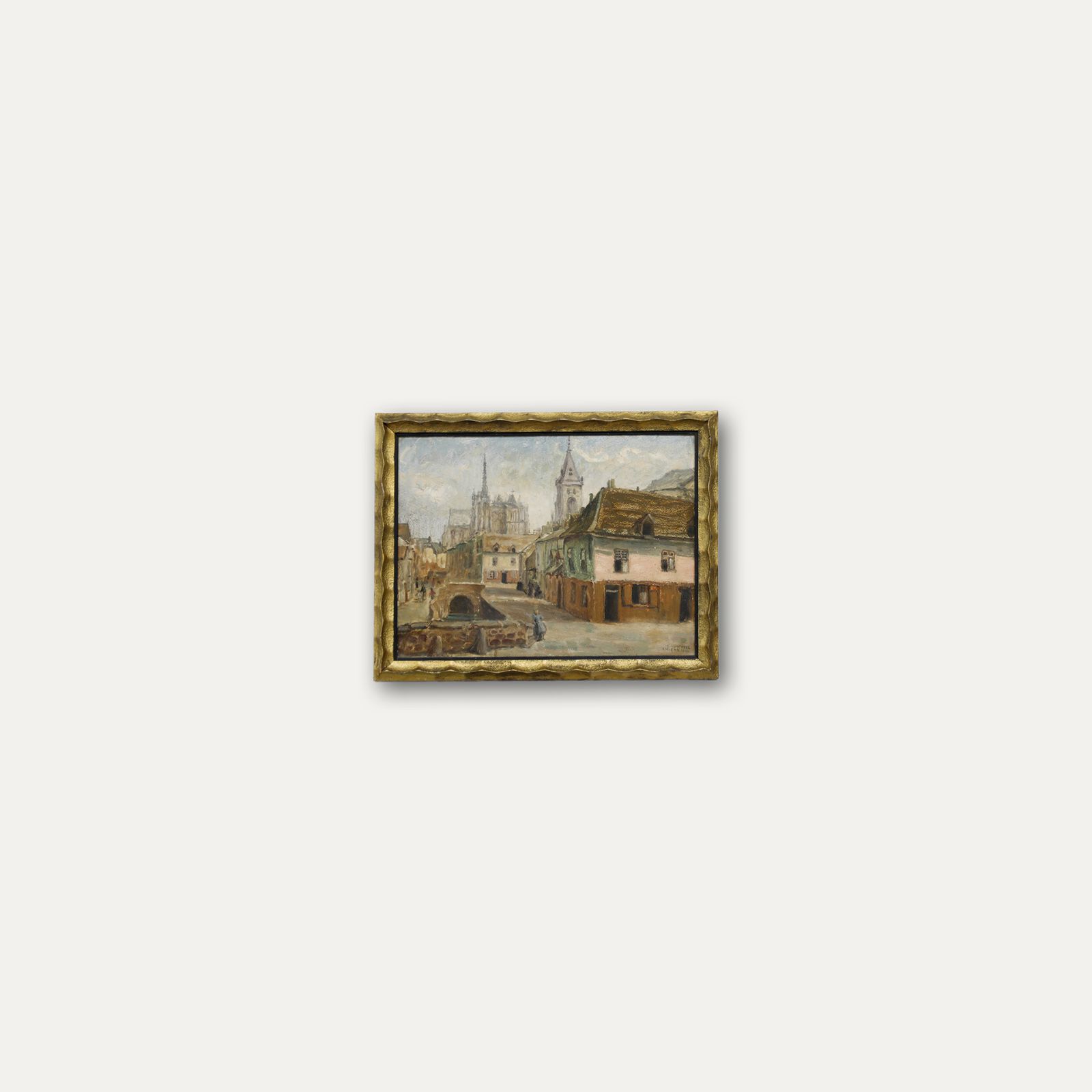 Edmond Van Offel (1871 1959) Framed Mid 20th Century Oil, City Of Amiens photo vinterior