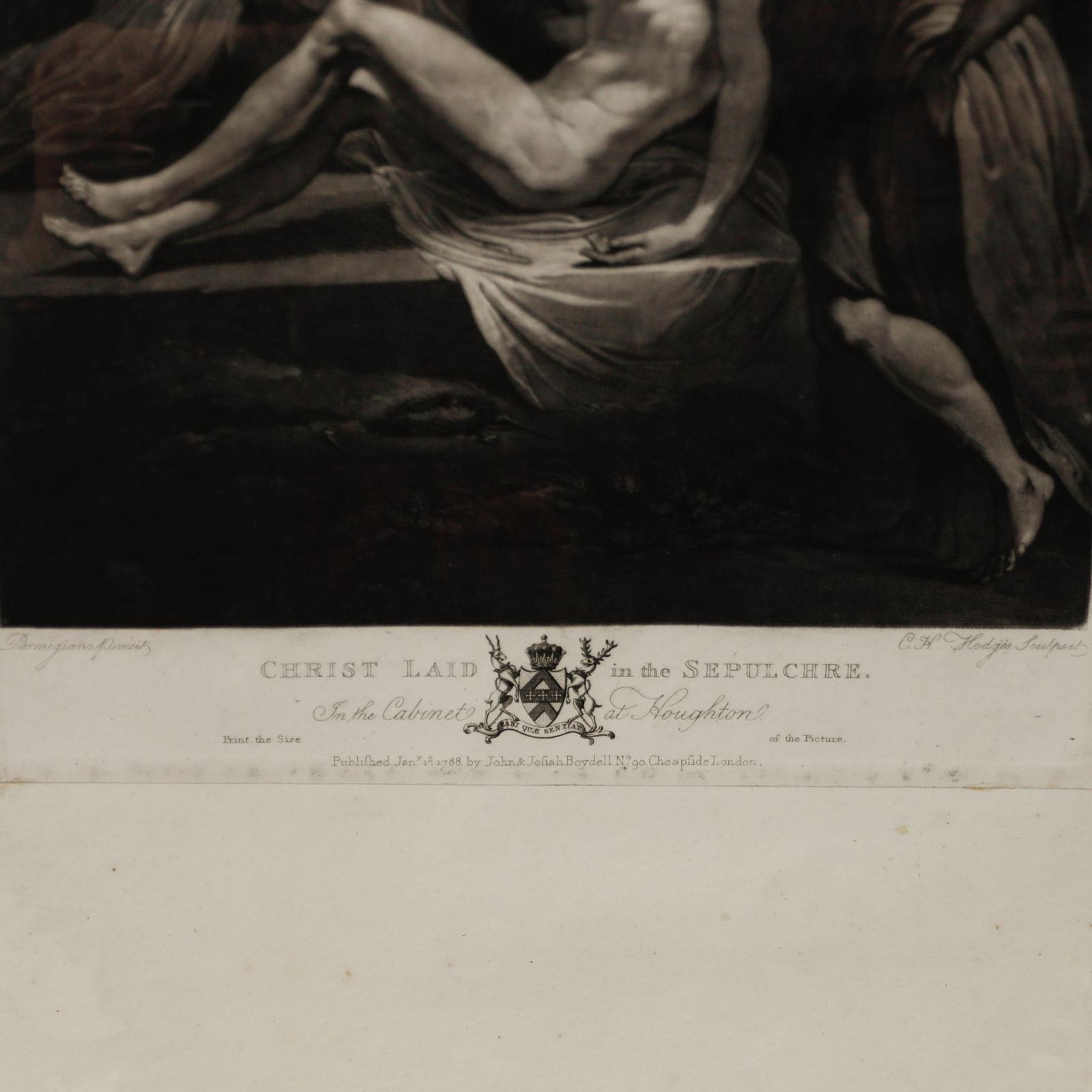 Charles Howard Hodges (1764 1837) 1788 Mezzotint, Christ Laid In The Sepulchre photo for sale