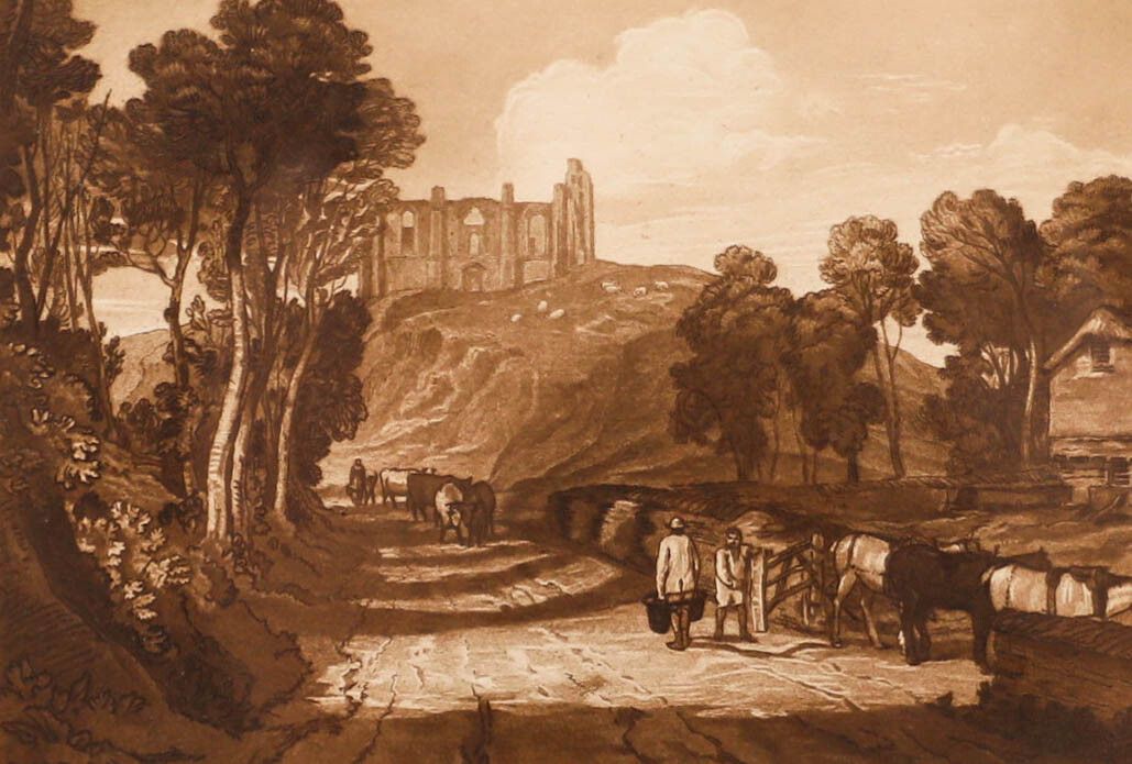 After J. M. W. Turner Framed Early 20th Century Etching, St Catharine's Hill photo furniture