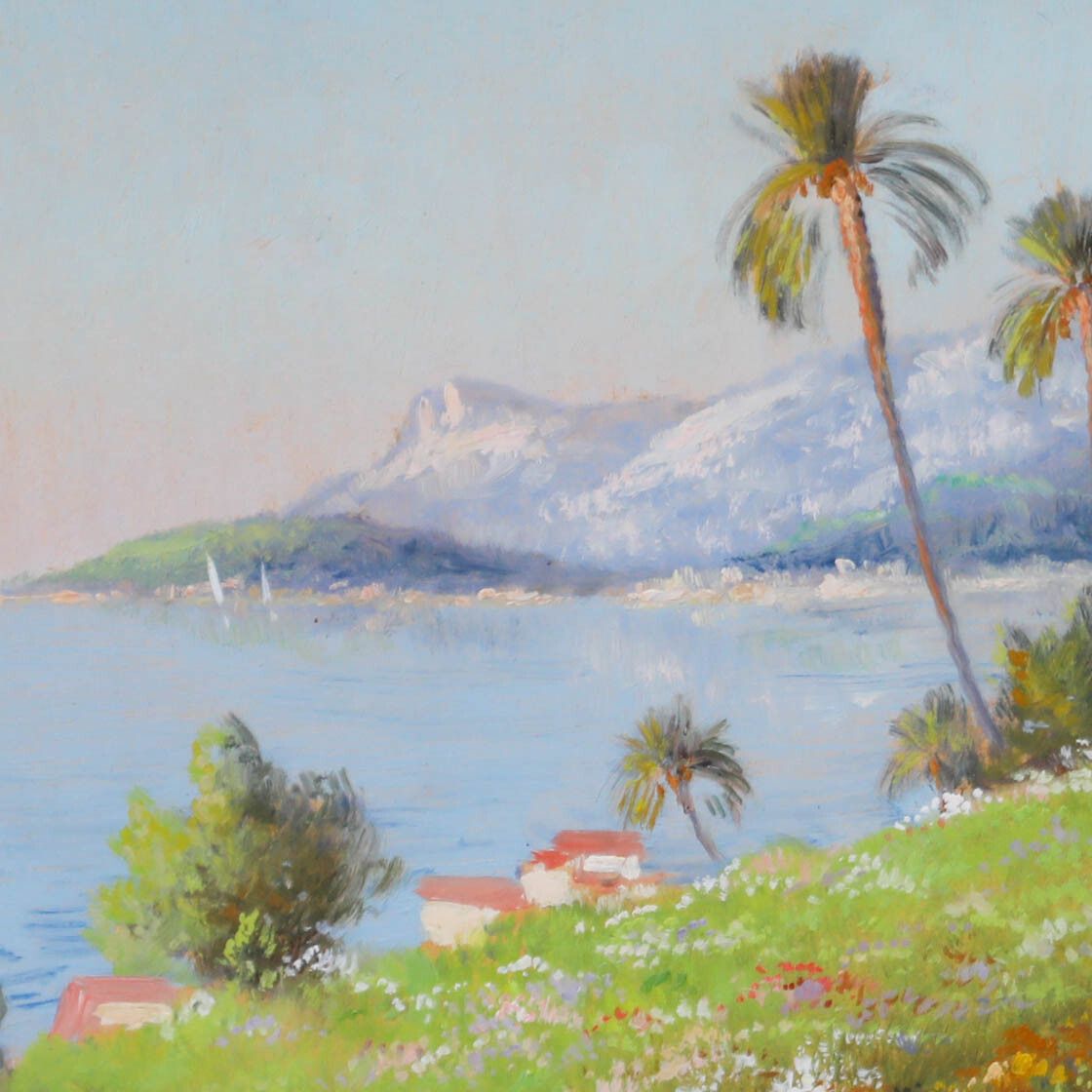 Gabriel Brun Buisson (1883 1959) Gouache, Flowers Along The French Riviera photo Art