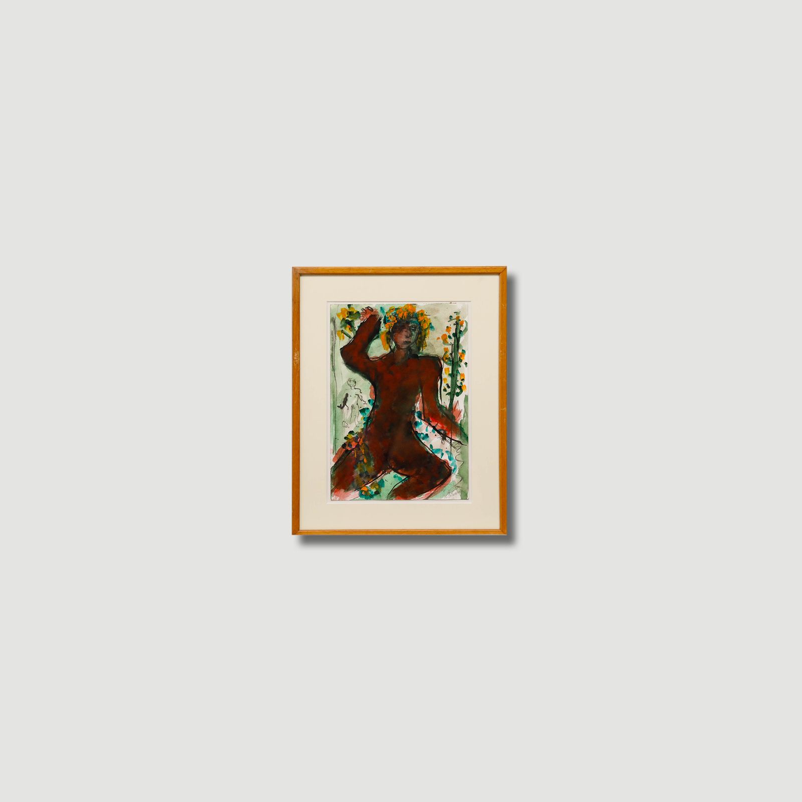Nan Frankel (1929 2021) 20th Century Watercolour, Flowers In Her Hair photo buy