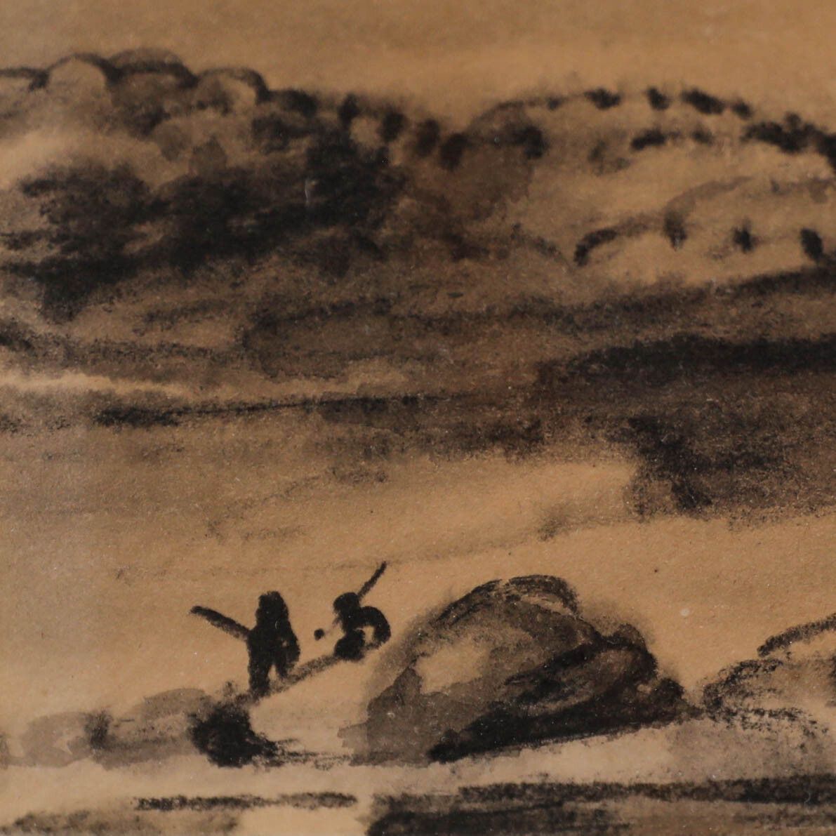 Manner Of Hercules Brabazon Brabazon (1821 1906)  Ink Wash, Misty Lake photo Art
