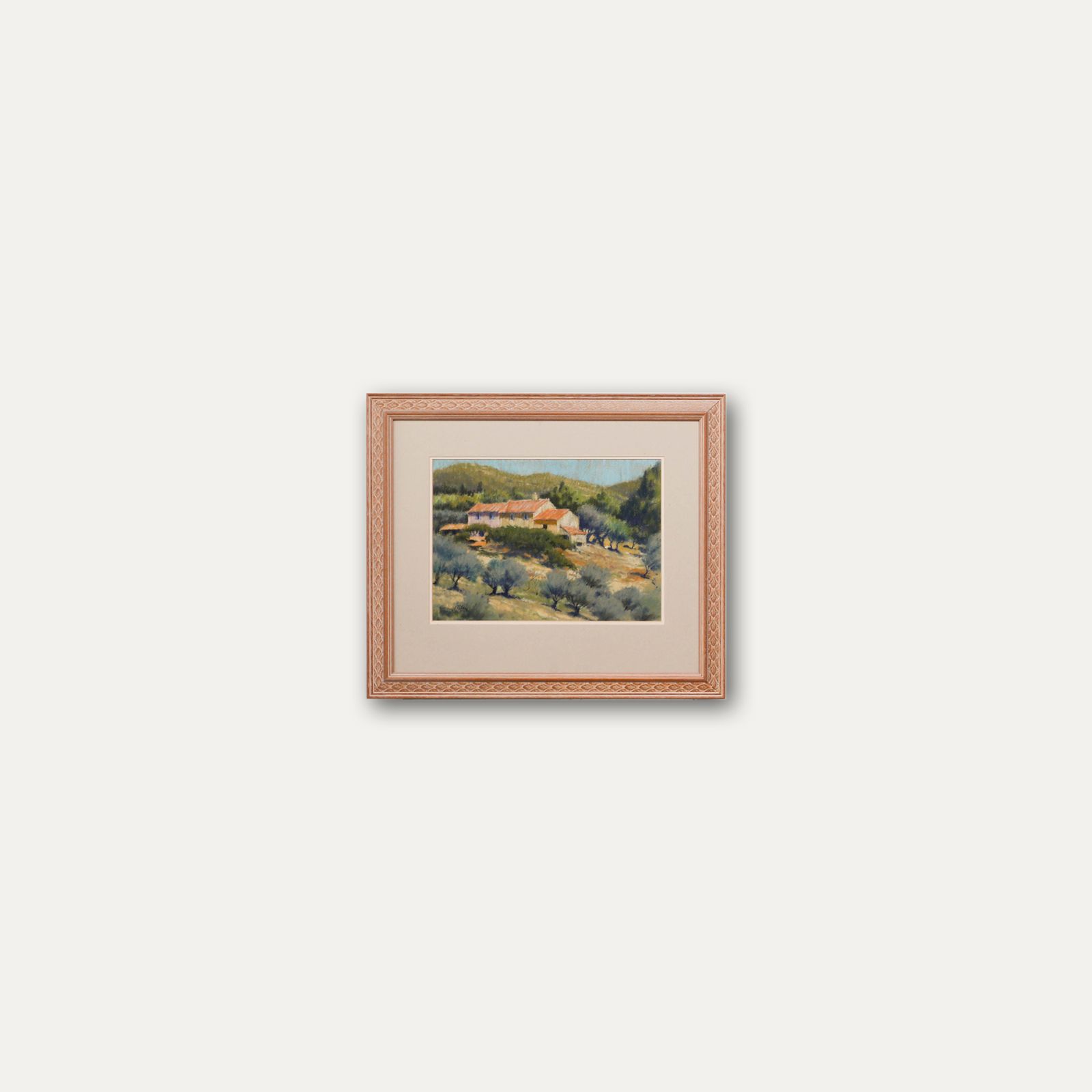 Harry Riley Ri Framed Mid 20th Century Pastel, A Farm Near Bandol photo buy