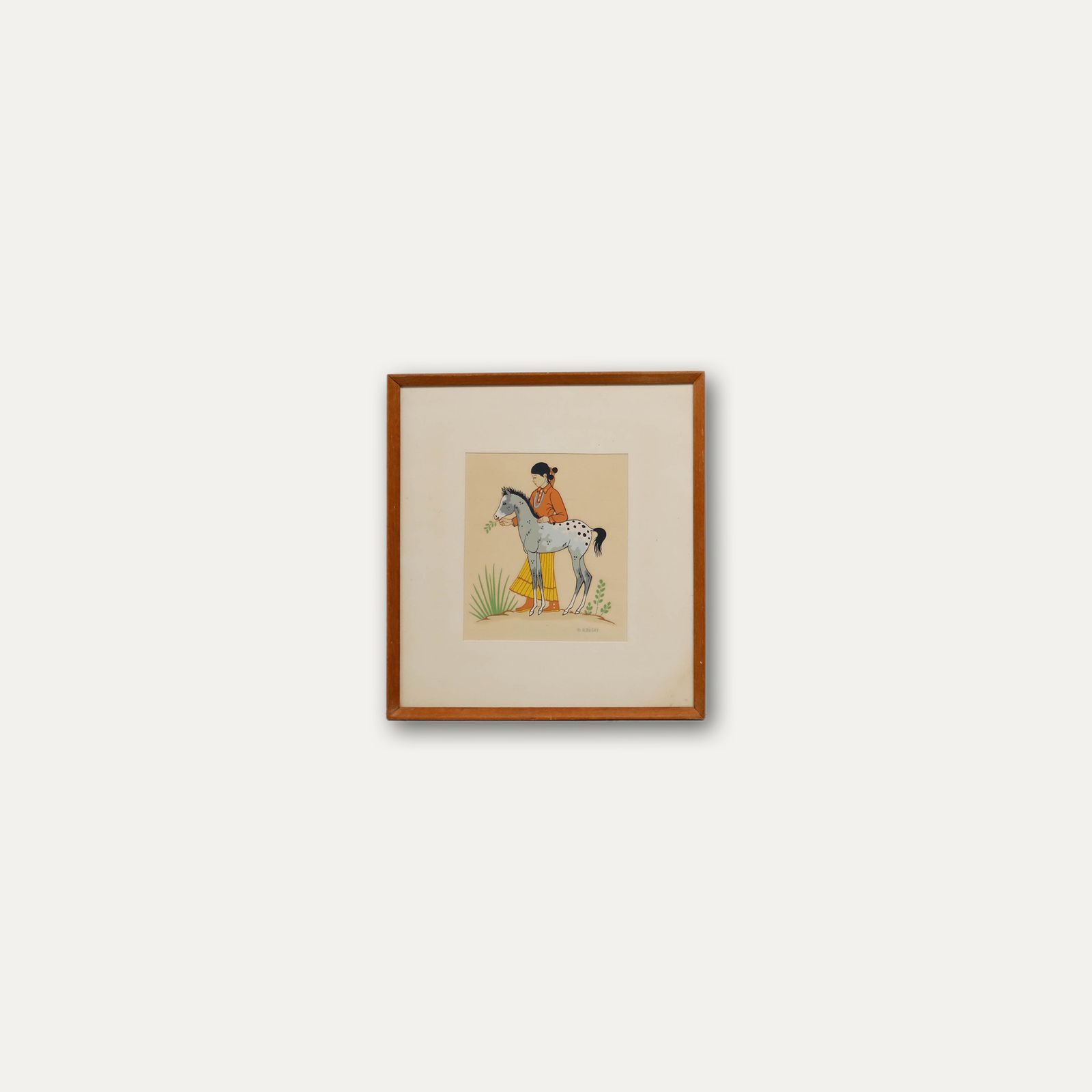 Harrison Begay (1917 2012) Navajo 20th Century Silkscreen, Girl With A Foul photo buy