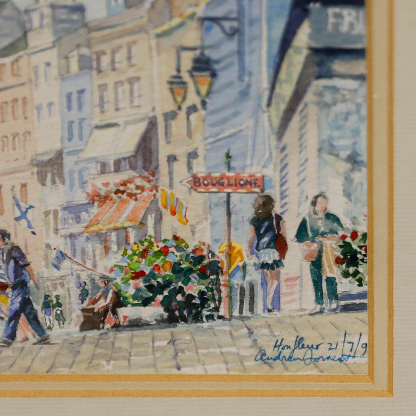 Andrew Geoffrey Forrest (B.1947) Framed 20th Century Watercolour, Honfleur photo vinterior