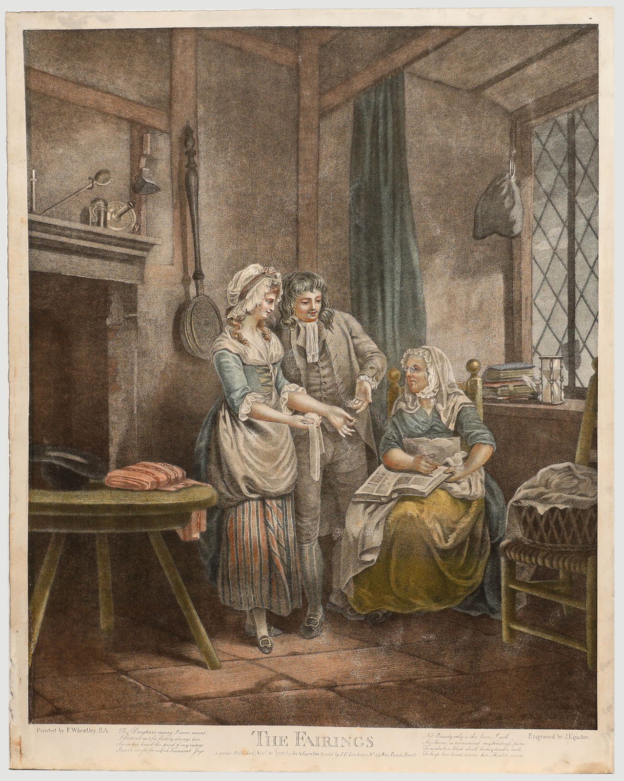 After Francis Wheatley  1792 Stipple Engraving, The Fairings