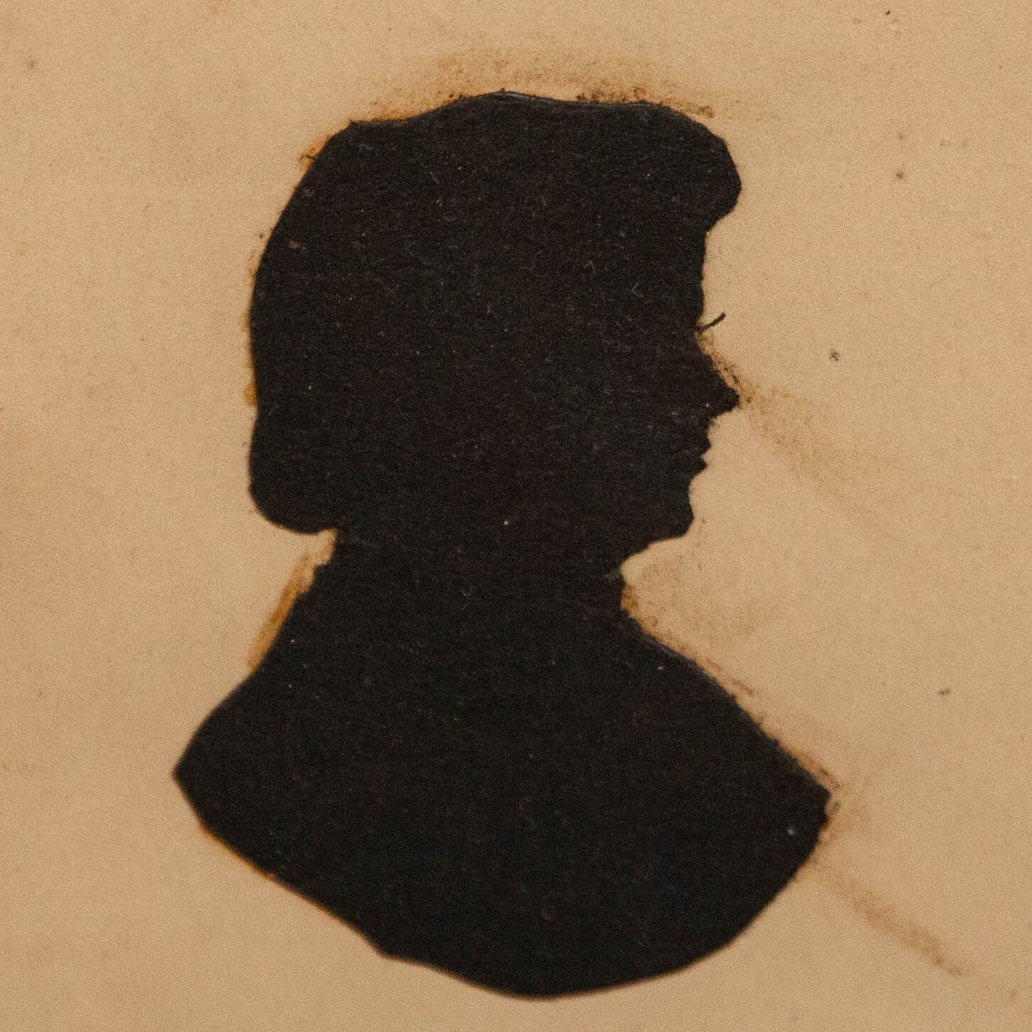 Framed Late 19th Century Cut Paper Silhouette Victorian Women In Profile photo Art