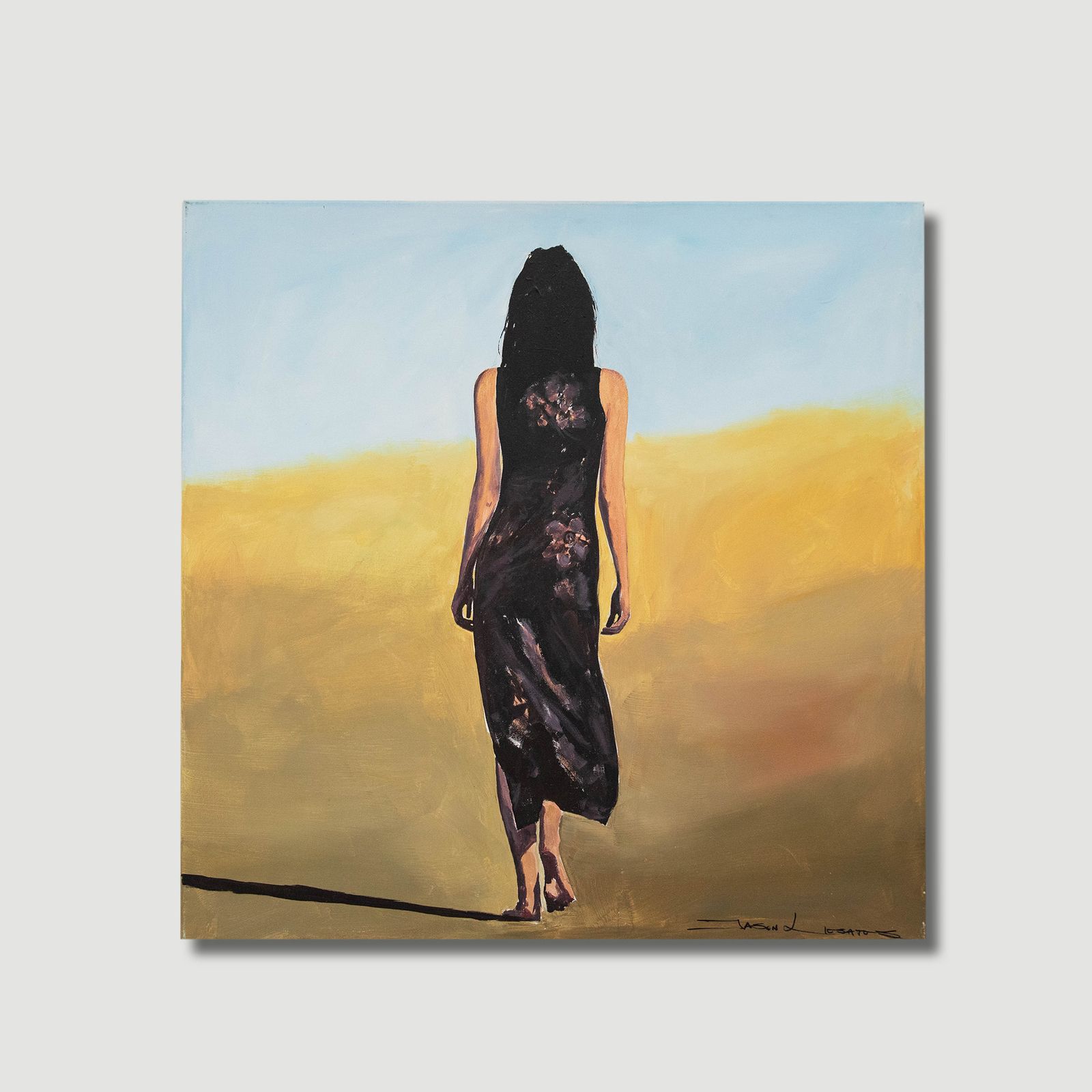 Jason Liosatos  Contemporary Oil, A Walk On The Beach photo buy