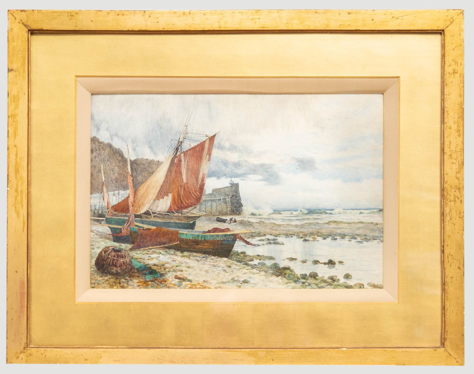 J. F. Anderson 1891 Watercolour, End Of The Fishing Date