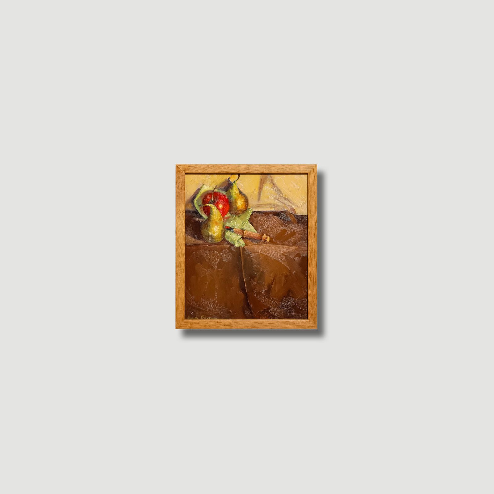 June Bevan (B.1927) 20th Century Oil, Red Apple And Golden Pears photo buy