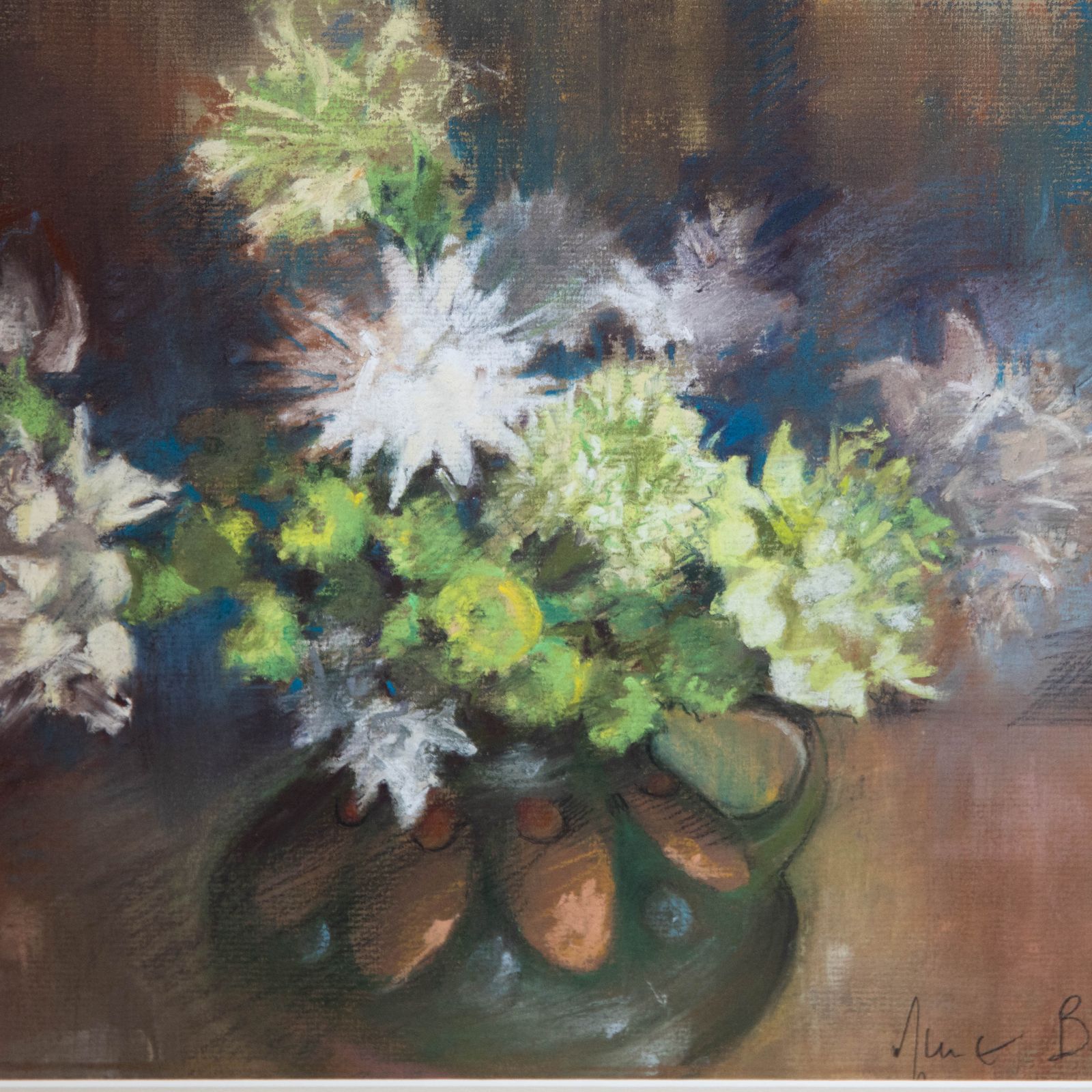 June Bevan (B.1927) 20th Century Pastel, Ralph's Flowers photo Art