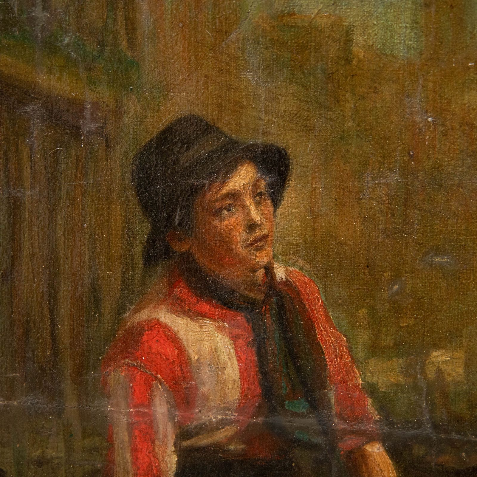 Early 20th Century Oil Venetian Boy photo Art