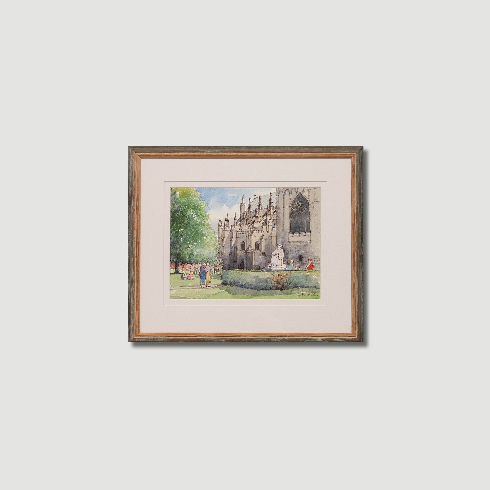 Colin Marshall  20th Century Watercolour, Cathedral Green photo vintage