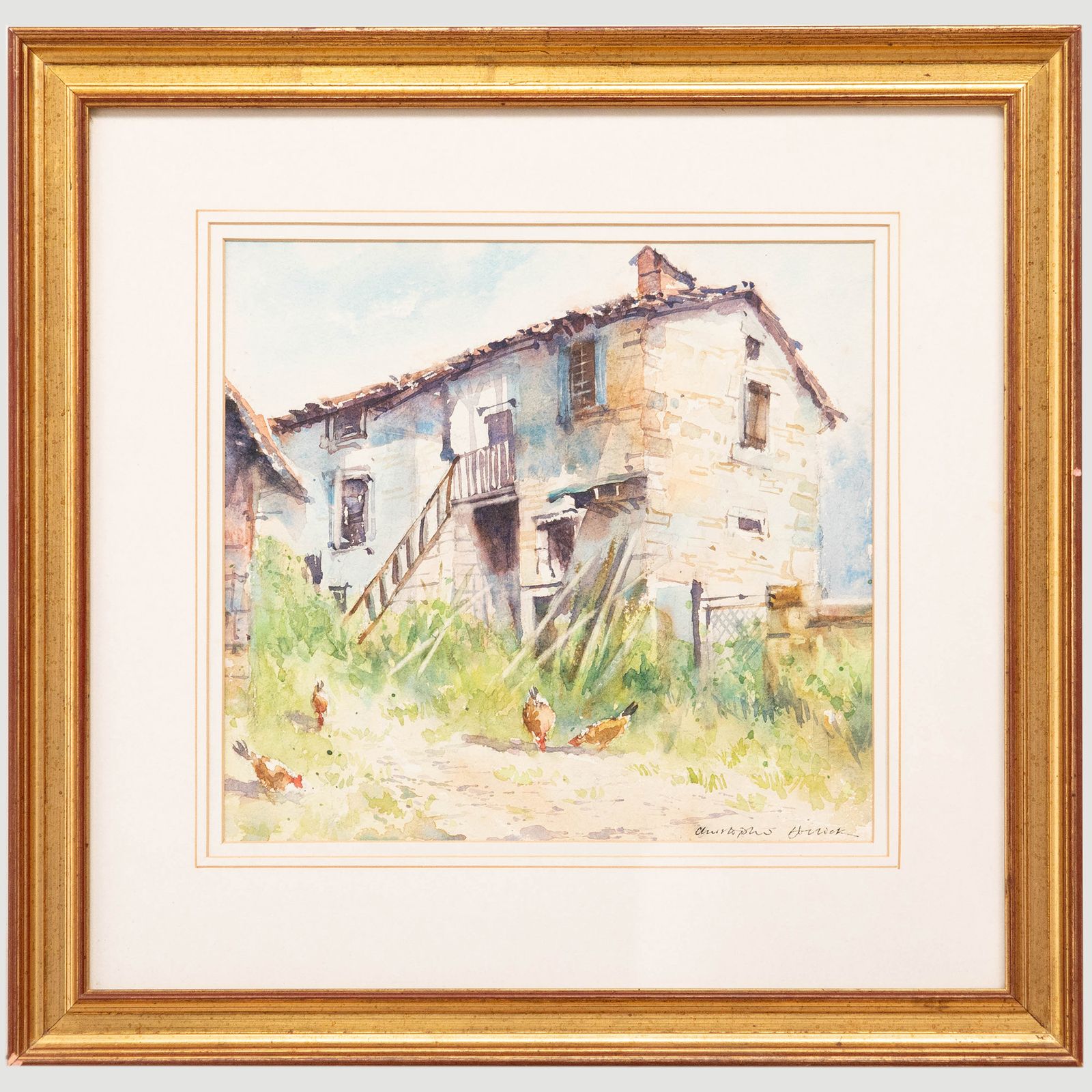 Chris Hollick (B.1946)  20th Century Watercolour, Barn In South West France