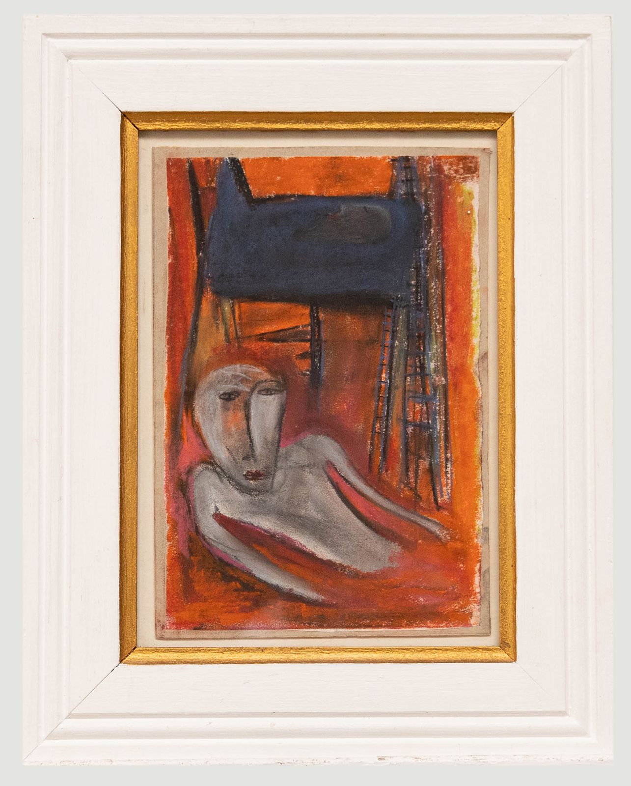 Attrib. Louise Mcclary (B.1958) Framed 20th Century Pastel, Floor Is Lava