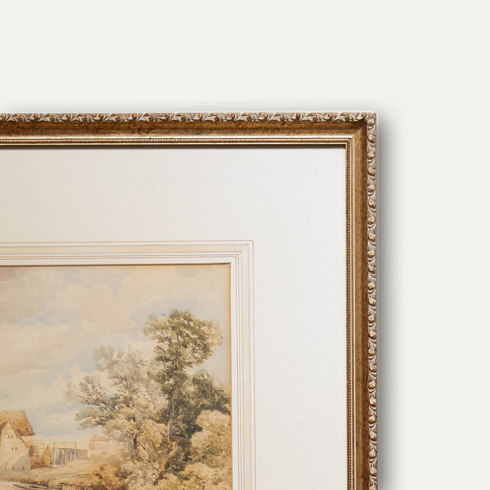 W. S. S.  19th Century Watercolour, Farm By The Stream photo 159.0