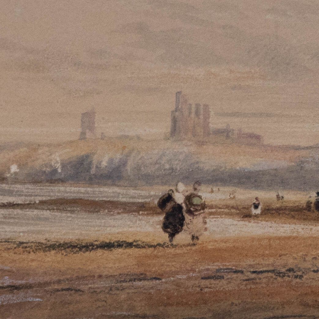 19th Century Watercolour Coastline In The Moonlight photo Art