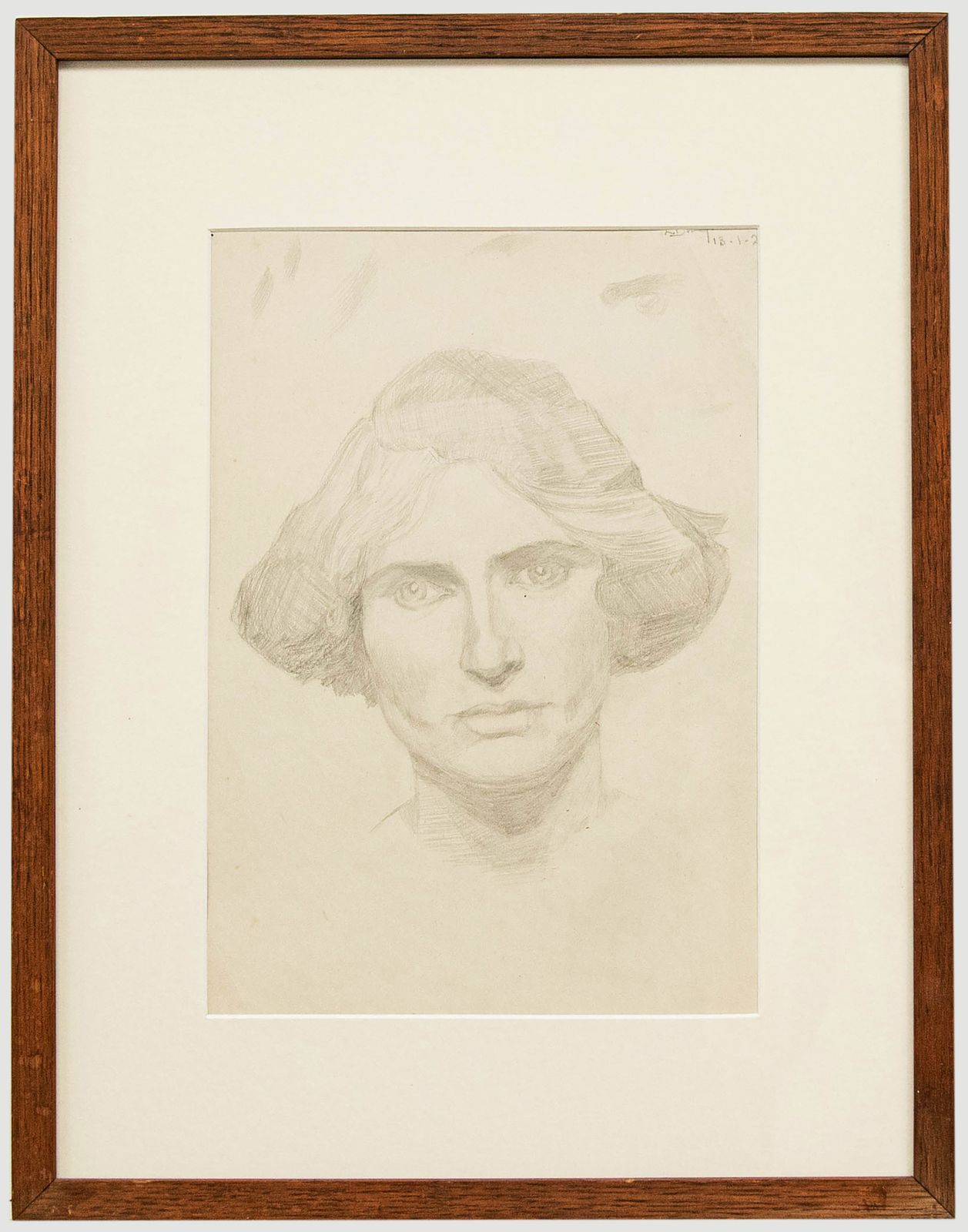 Lorna Bing (1897 1993) 1920 Graphite Drawing, Woman With Short Cropped Hair