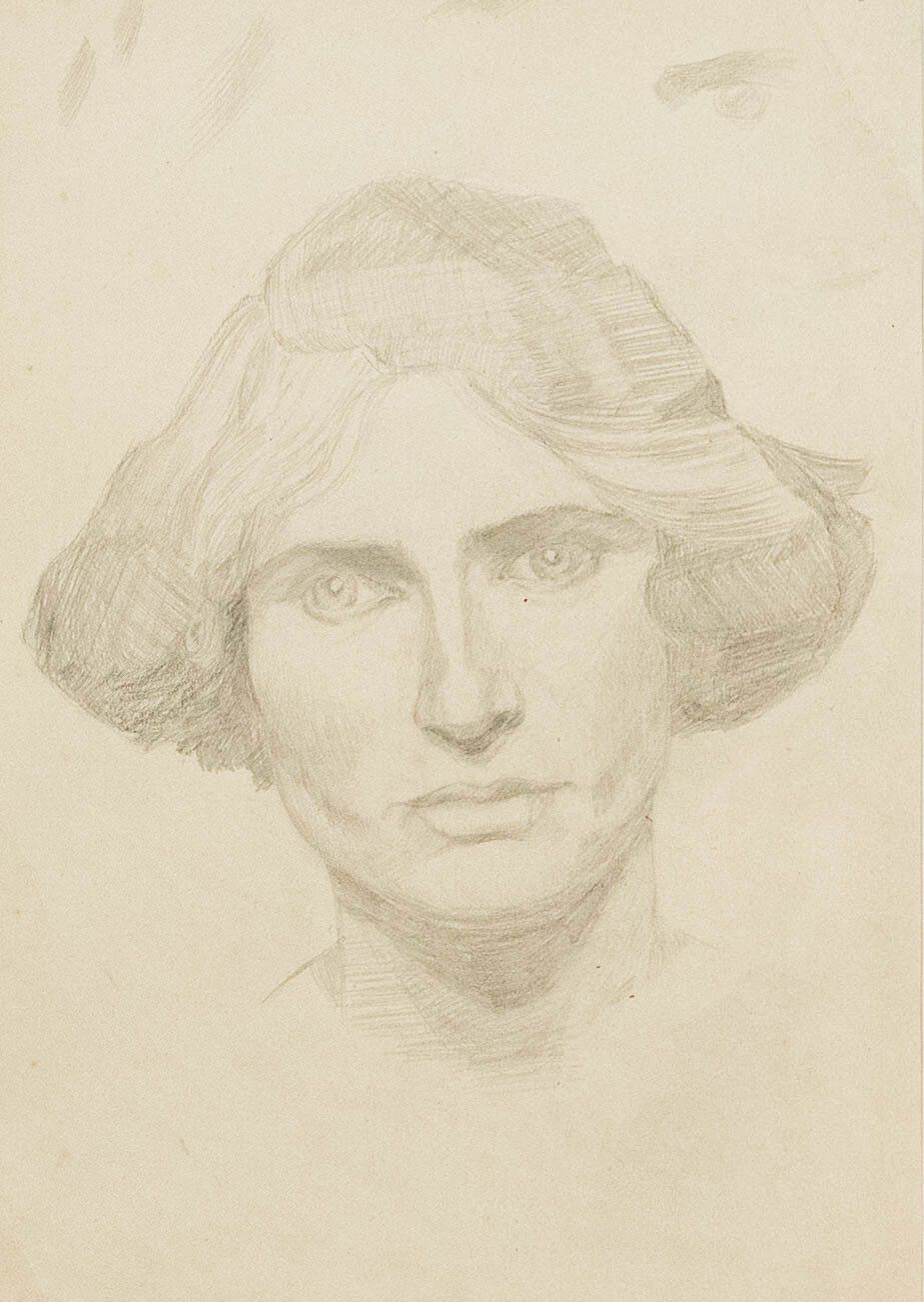 Lorna Bing (1897 1993) 1920 Graphite Drawing, Woman With Short Cropped Hair photo furniture