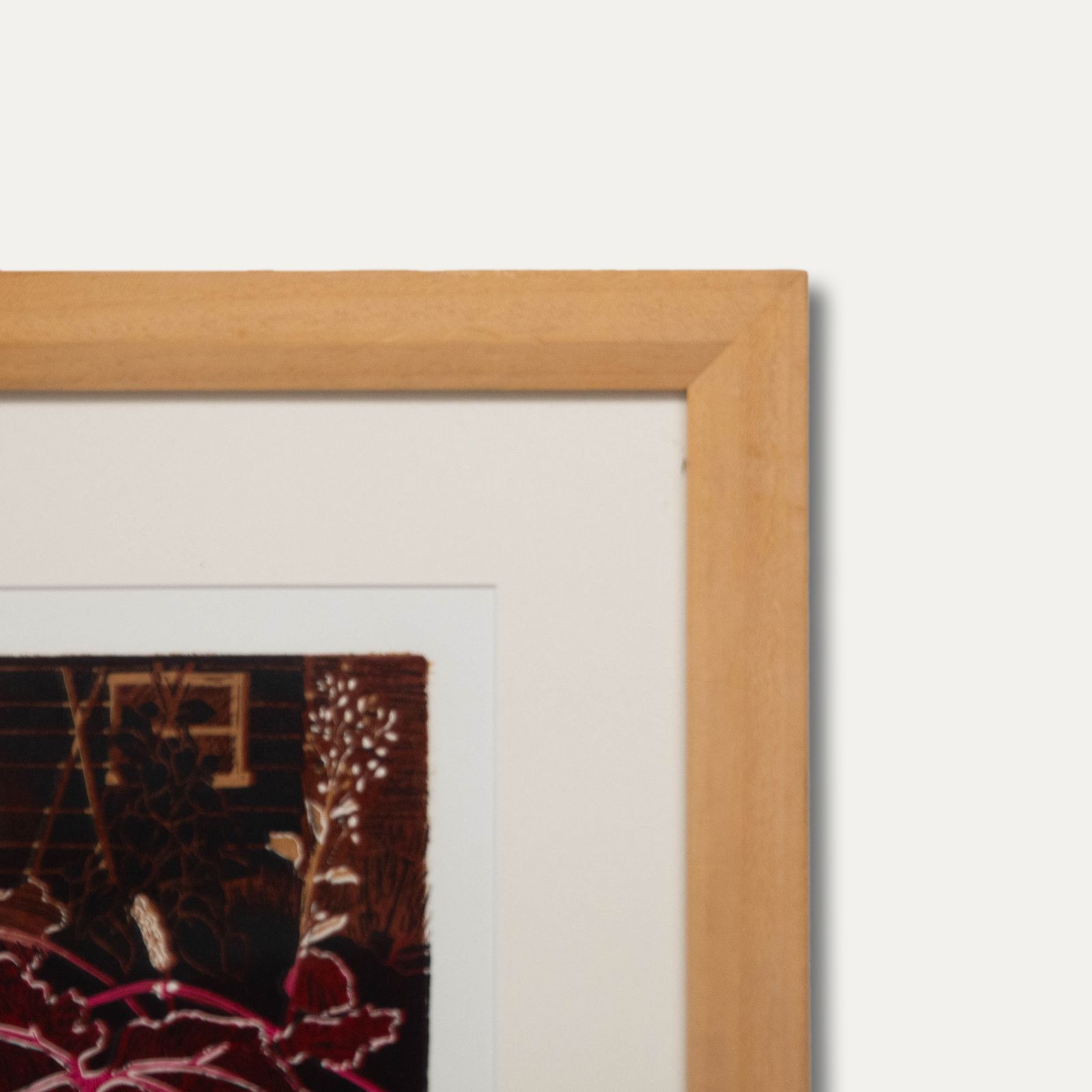 Helen Wakefield Framed Contemporary Linoprint, Stone Bridge  Rhubarb Patch I photo 167.0