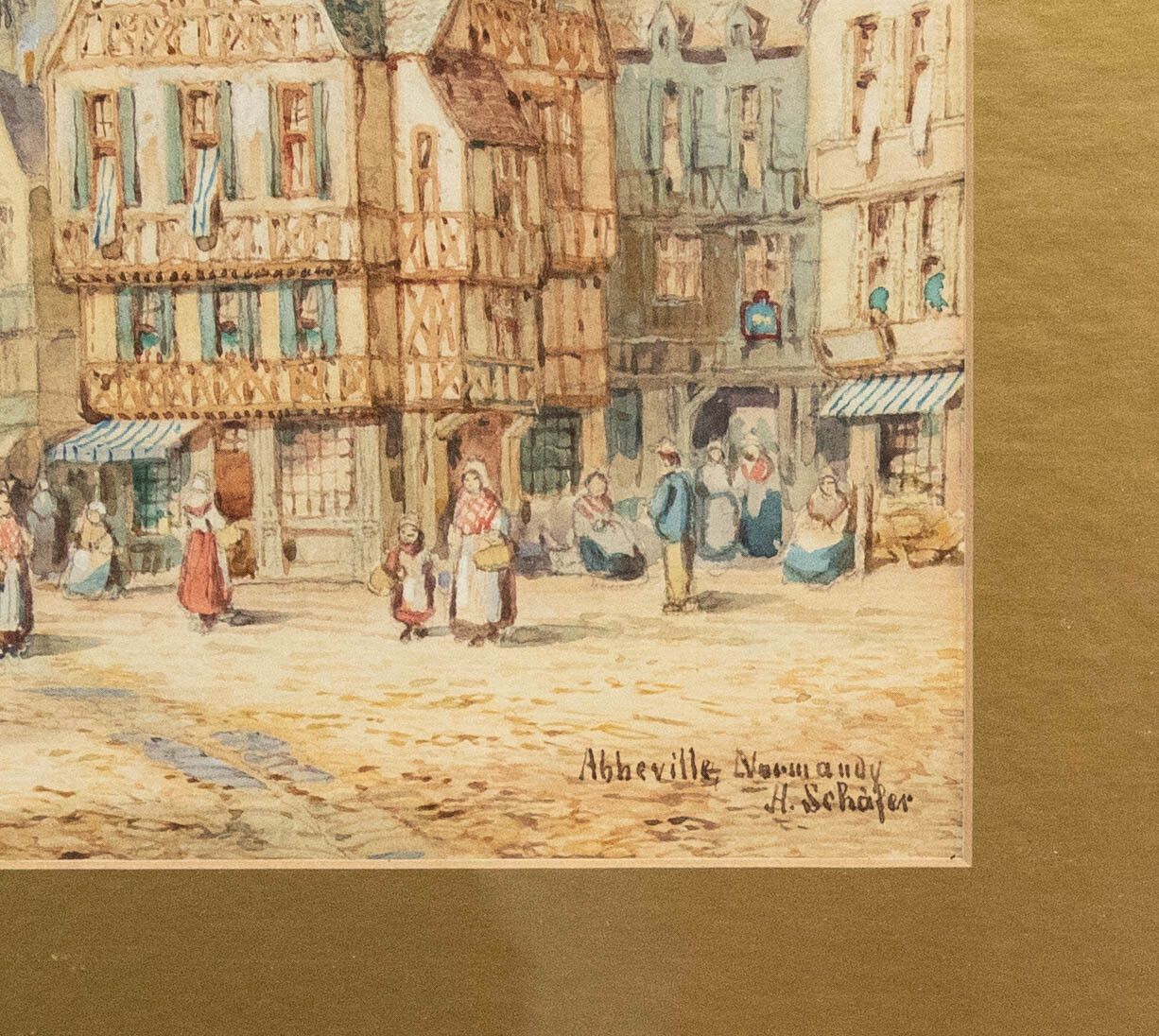 Henry Schafer (1854 1915) Early 20th Century Watercolour, Abbeville, Normandy photo 211.0