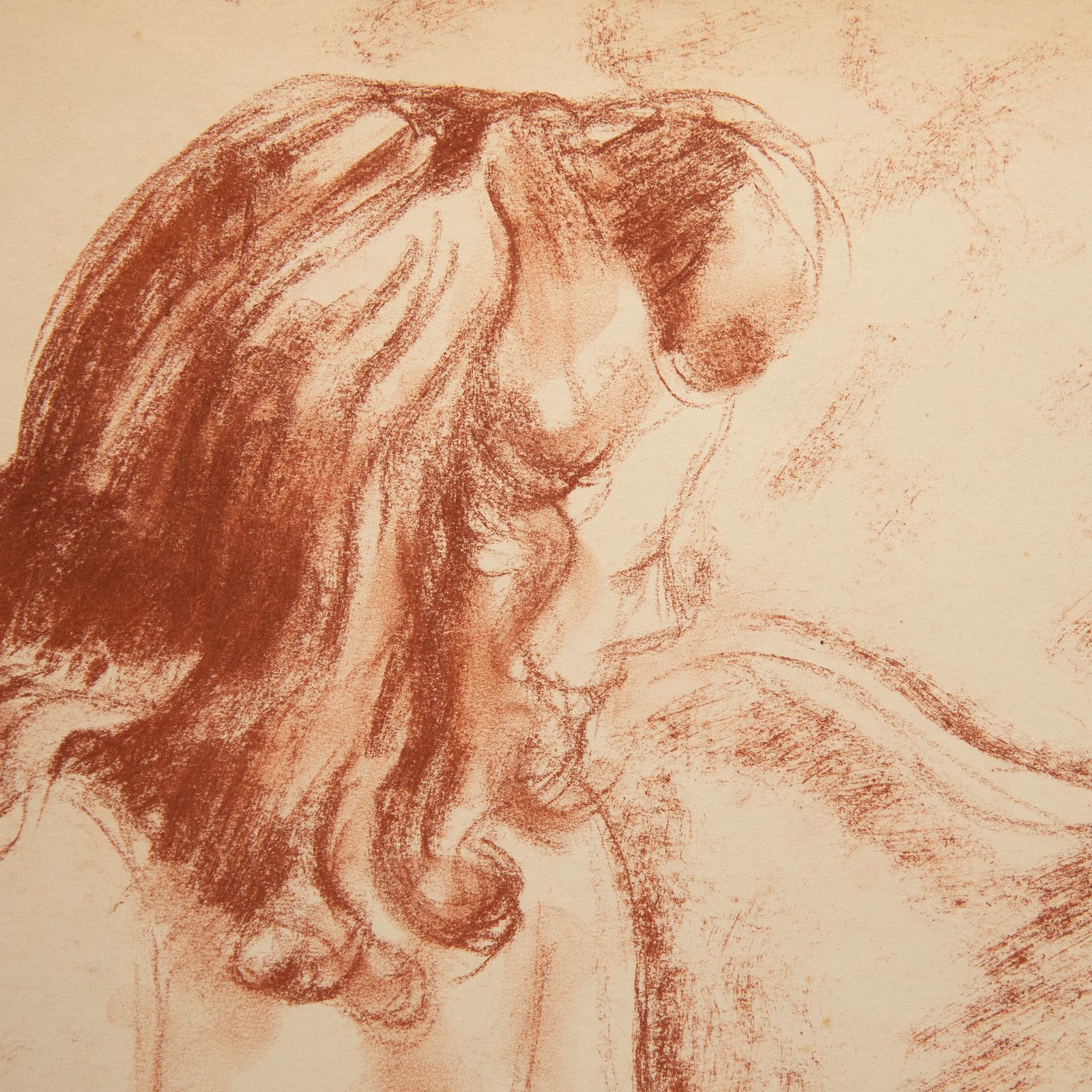 Georges Pacouil (1903 1996) 20th Century Sanguine, Nude In Profile II photo for sale