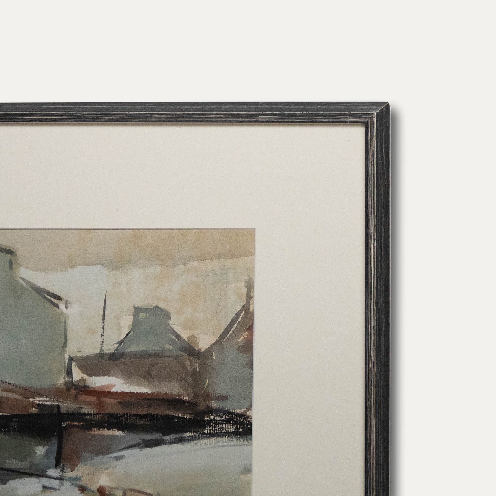 Framed 20th Century Watercolour Fishing Boats In A Harbour photo 241.0