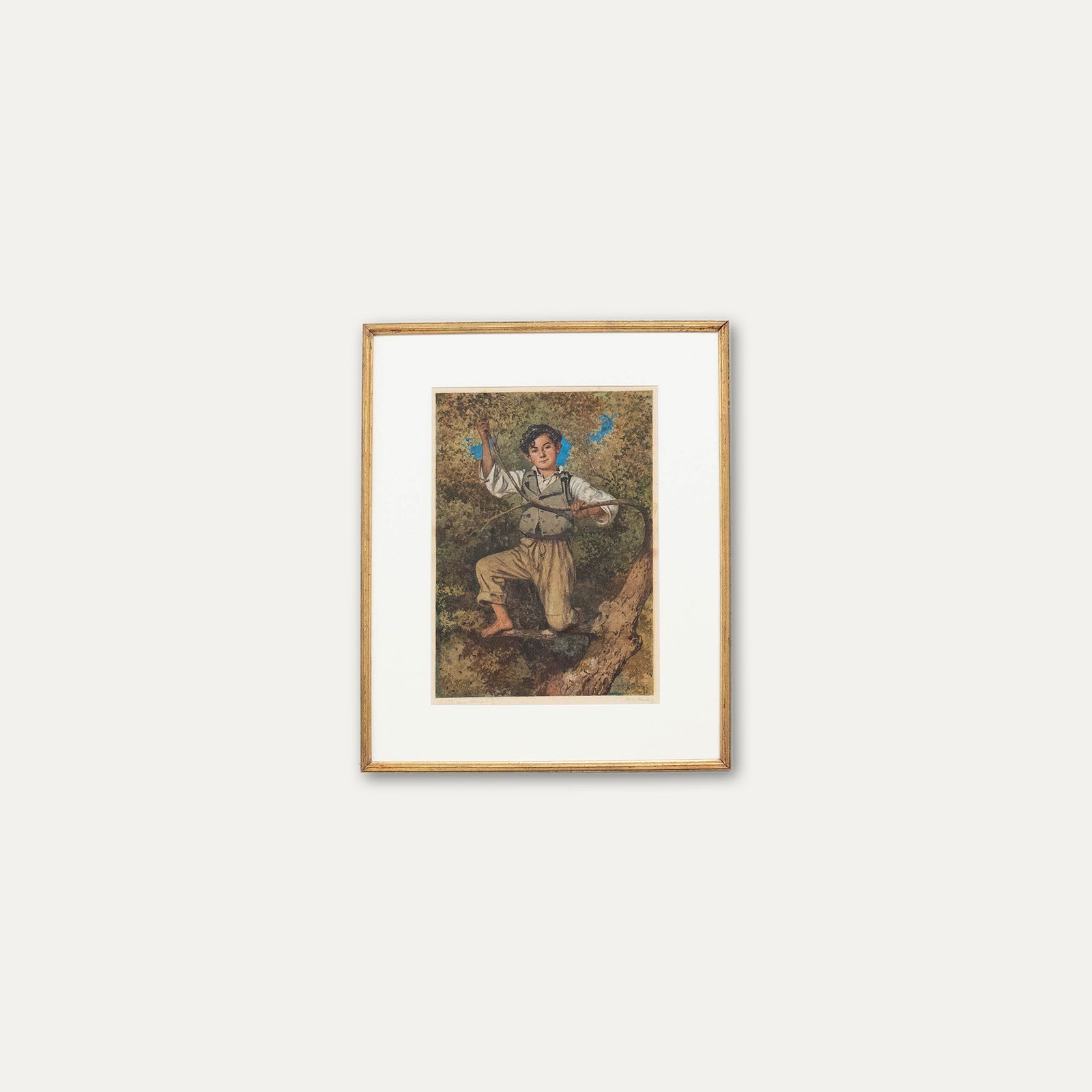 W. O. Harding  Early 20th Century Watercolour, Shaking Down Olives photo buy