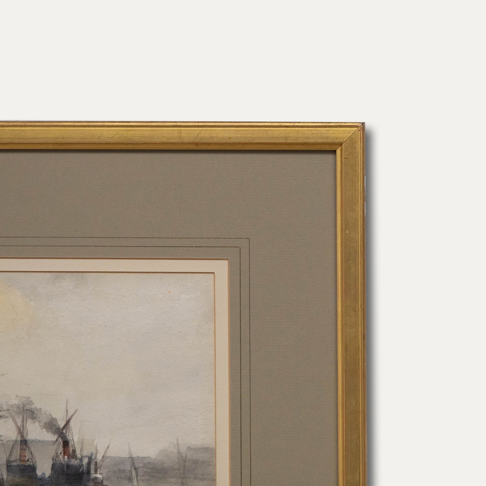Follower Of William Lionel Wyllie (1851 1931) Framed Watercolour, Thames photo 167.0