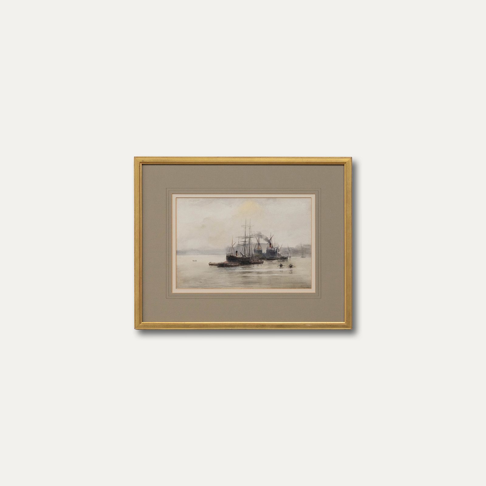 Follower Of William Lionel Wyllie (1851 1931) Framed Watercolour, Thames photo buy