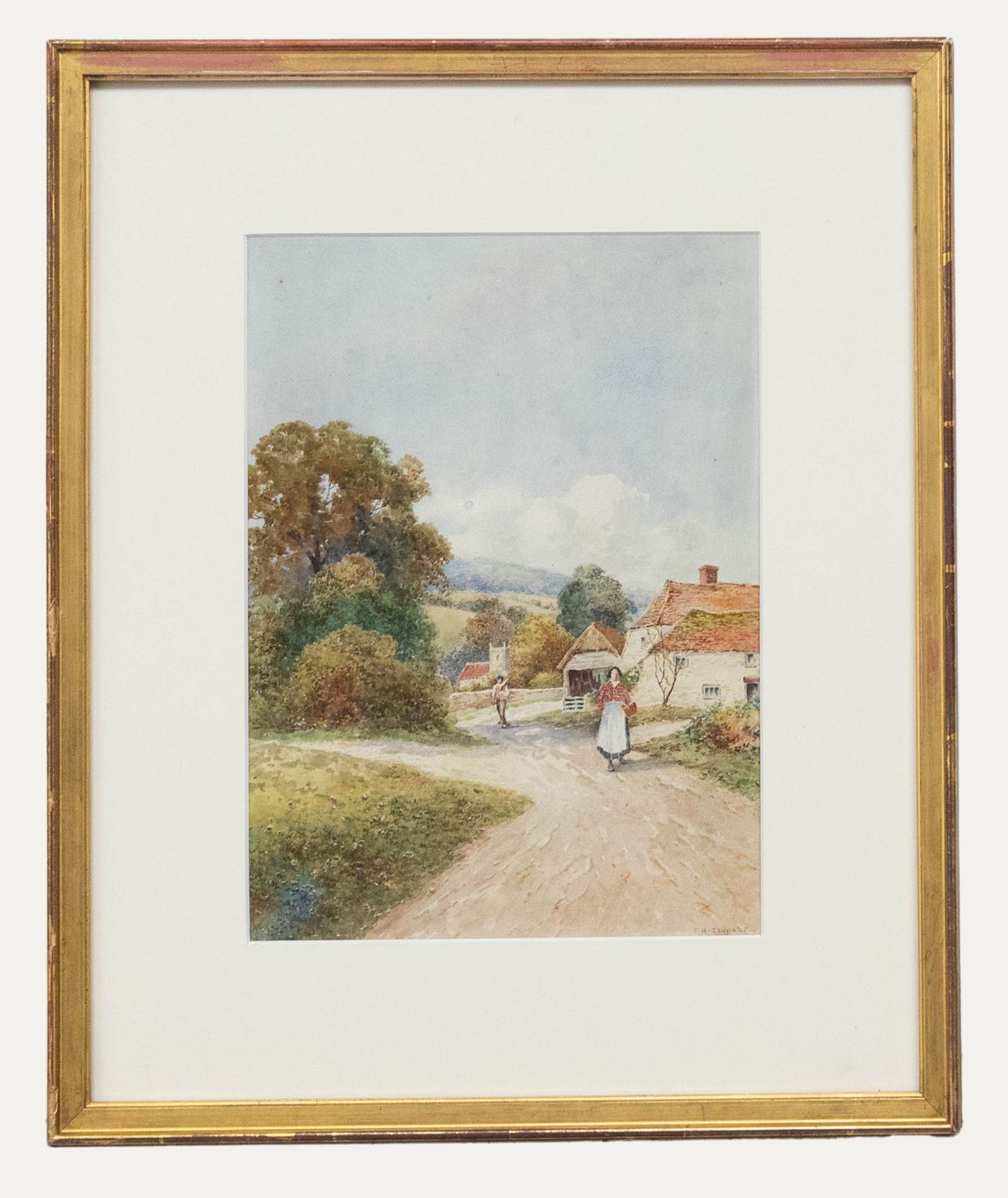F. H. Tyndale  Early 20th Century Watercolour, Lane To The Church