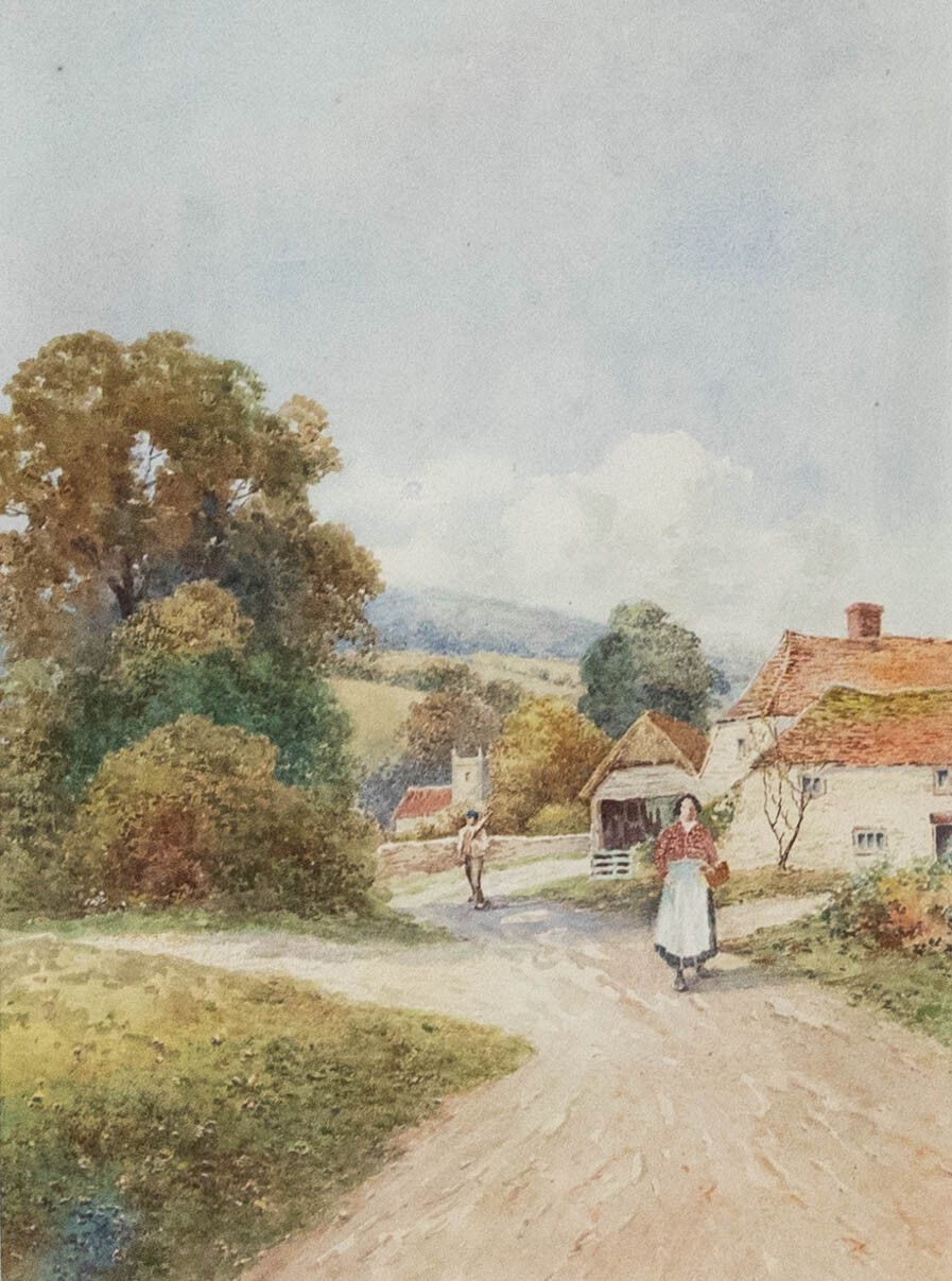 F. H. Tyndale  Early 20th Century Watercolour, Lane To The Church photo furniture