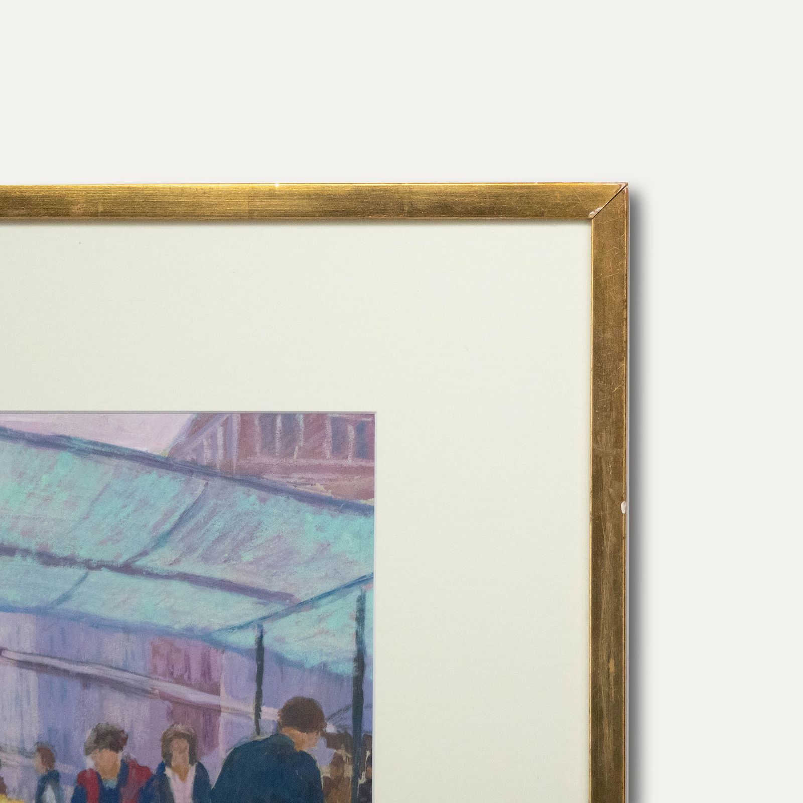 E. Lynch Framed 20th Century Gouache, Market Stalls In France photo 191.0