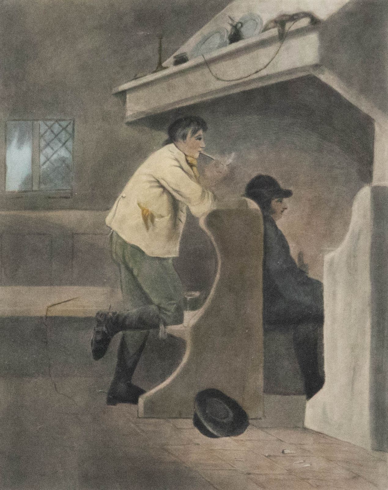 Syer After Morland, Early 20th Century Mezzotint, Alehouse Kitchen photo furniture
