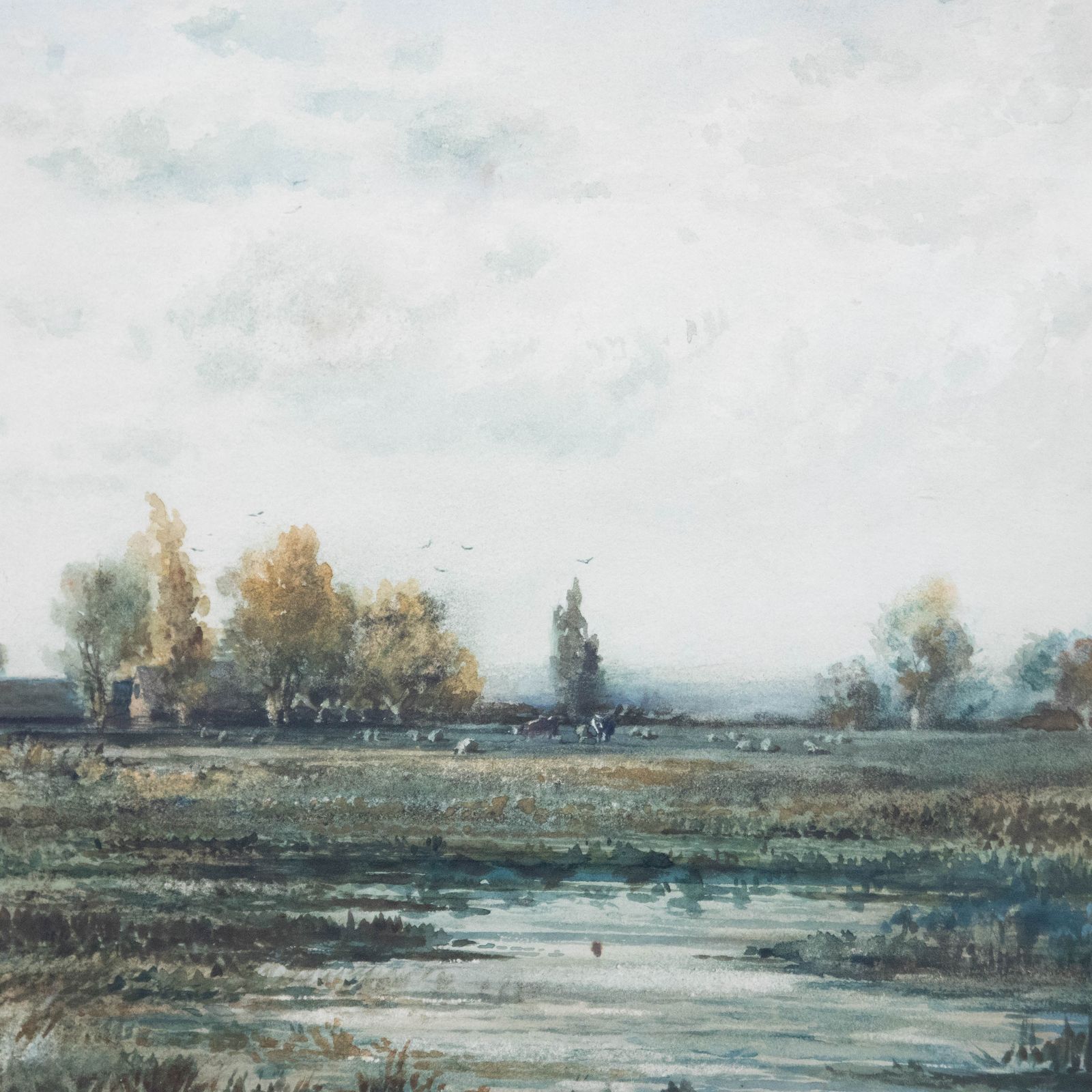 Albert Pollitt (1856 1926) Framed 1889 Watercolour, A View Of The Countryside photo Art