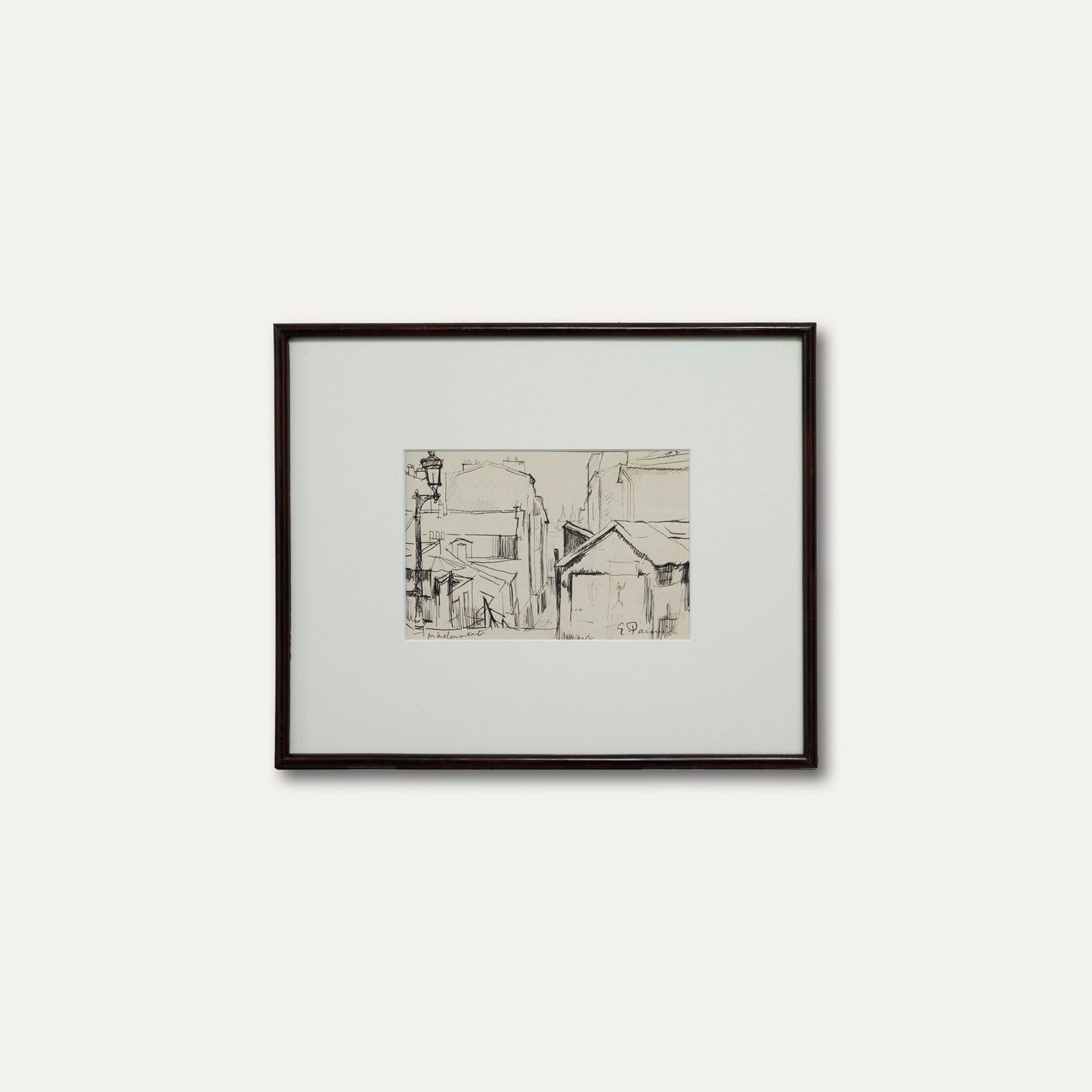 Georges Pacouil (1903 1996) Mid 20th Century India Ink, Ménilmontant, Paris photo buy