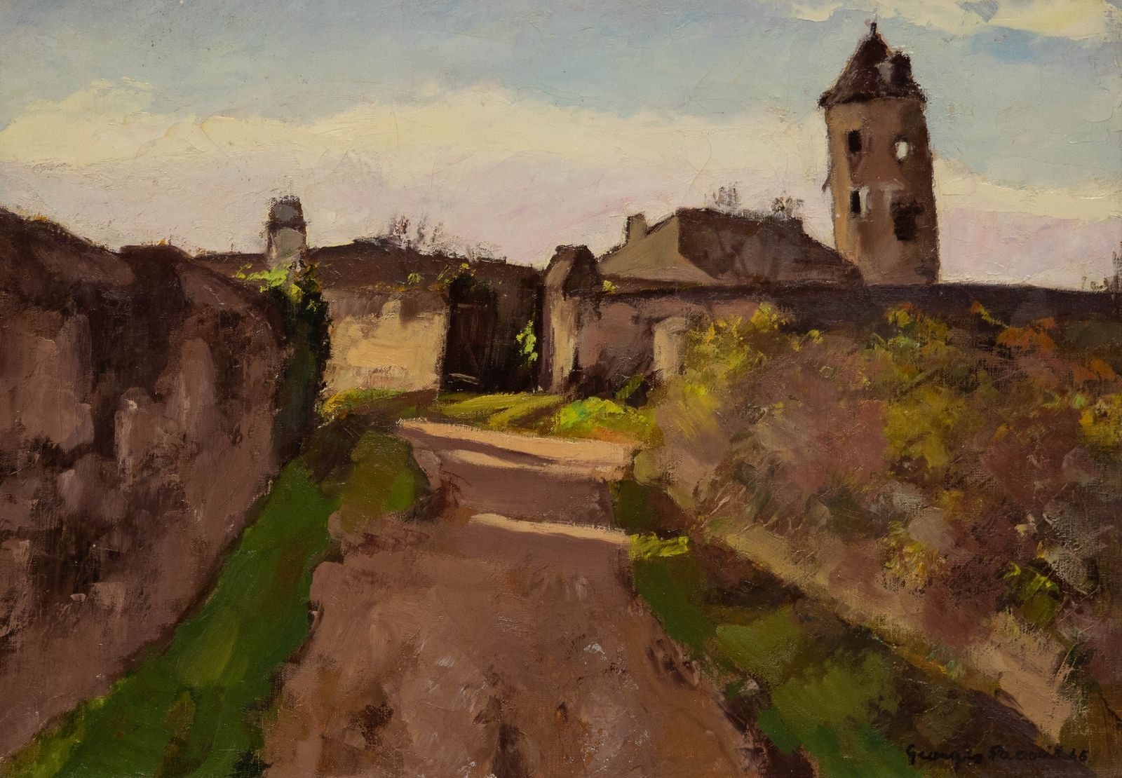 Georges Pacouil (1903 1996) 1946 Oil, Mill In Challans photo furniture