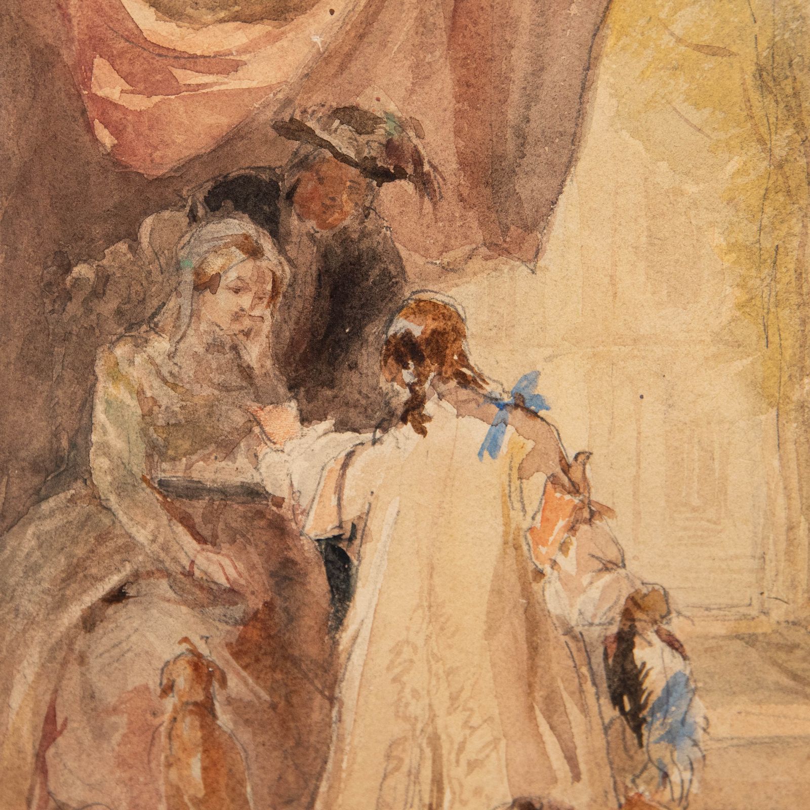 George Cattermole (1800 1868) Framed Watercolour, In The Palace Gardens photo Art