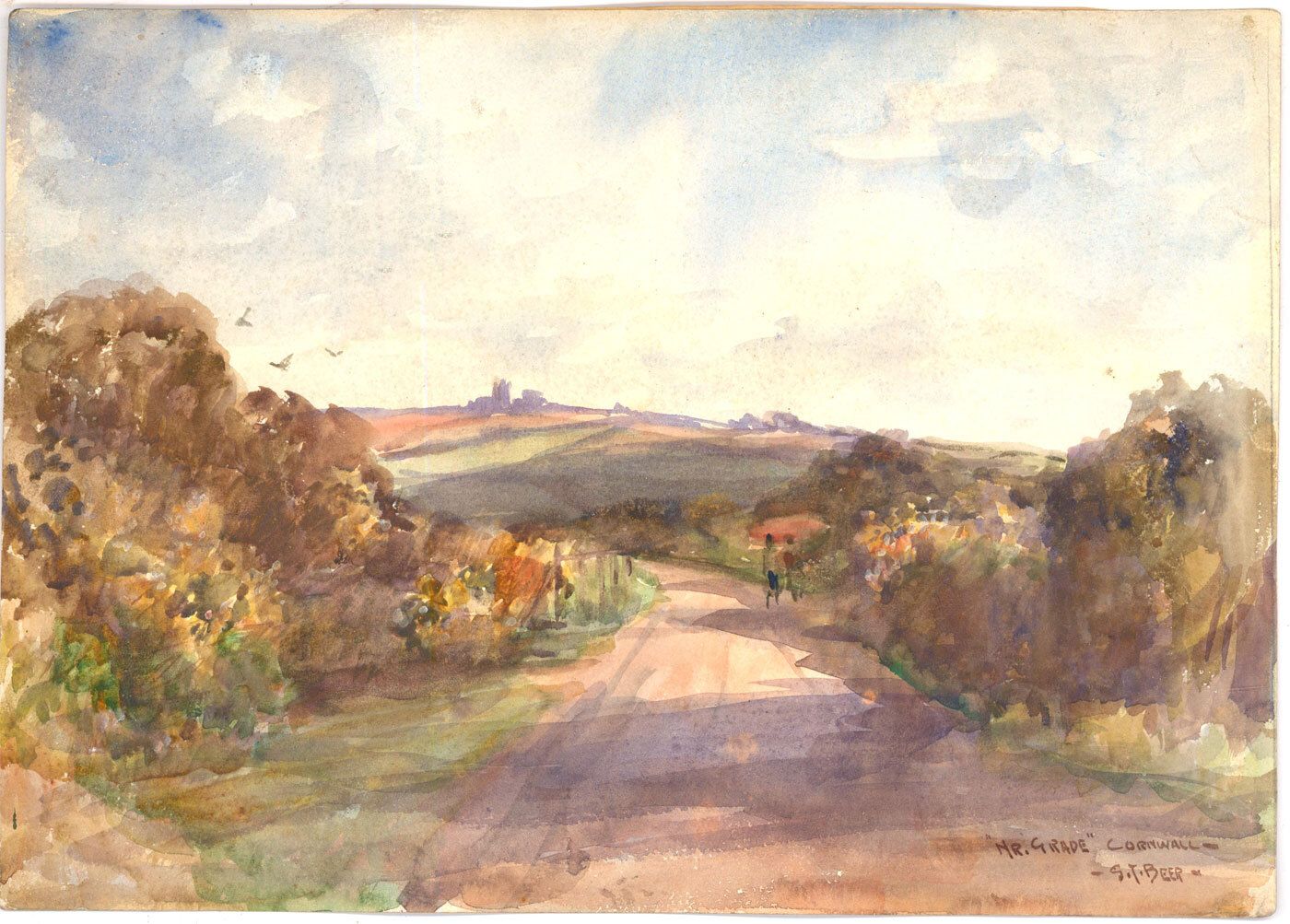Sidney James Beer (1875 1952)  Watercolour, Near Grade, Cornwall photo furniture